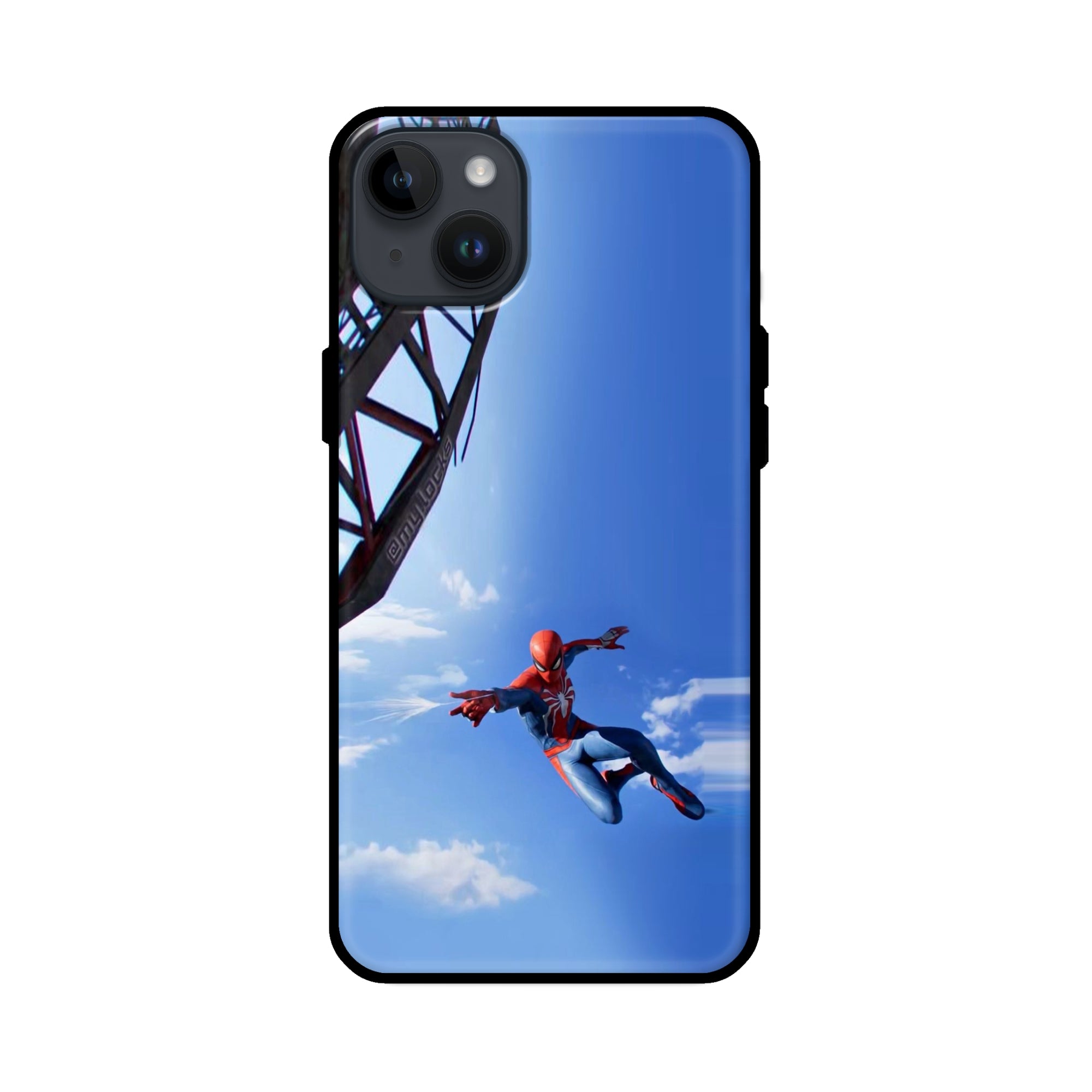 Buy Marvel Studio Spiderman Glass/Metal Back Mobile Phone Case/Cover For iPhone 14 Plus Online