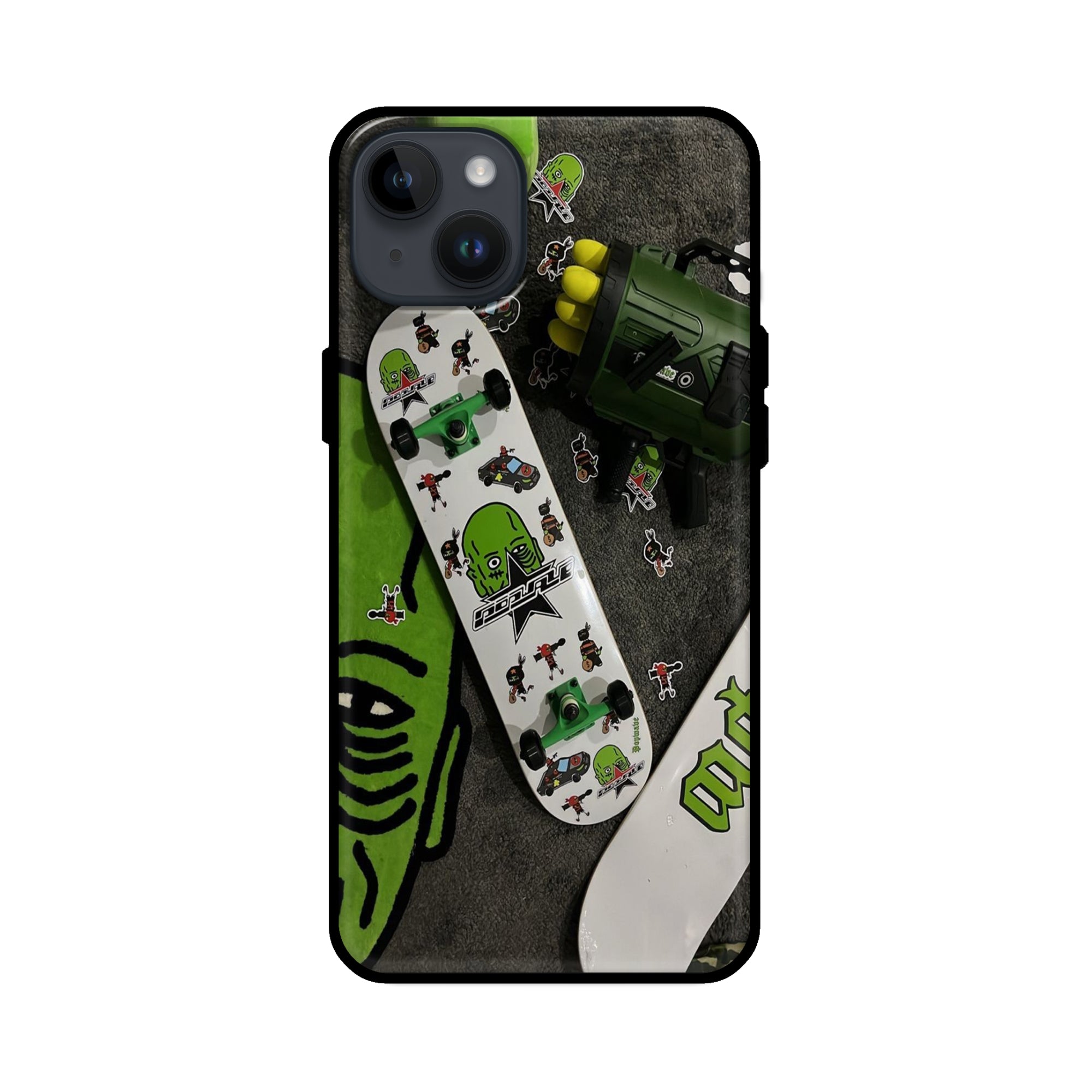 Buy Hulk Skateboard Glass/Metal Back Mobile Phone Case/Cover For iPhone 14 Plus Online