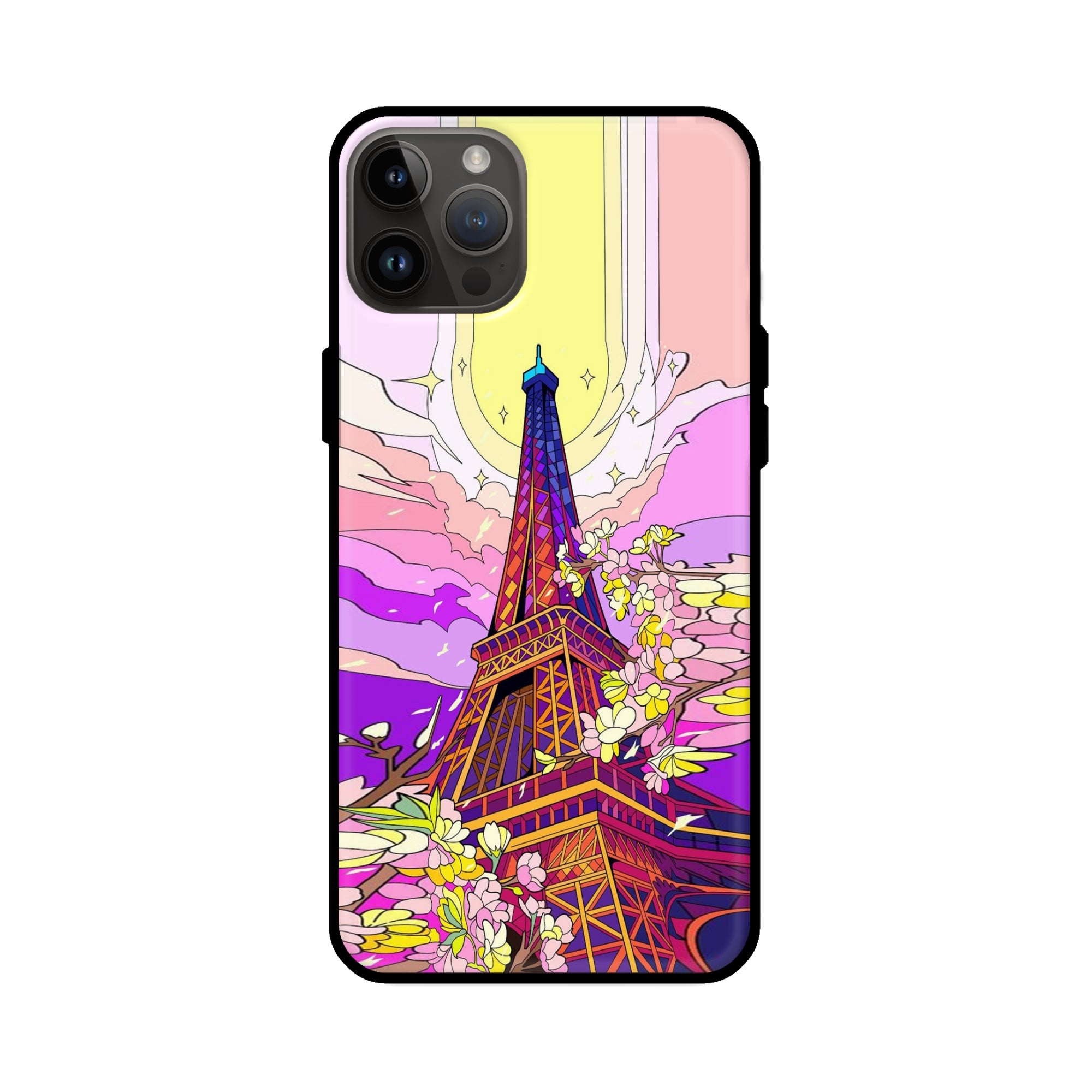 Buy Eiffl Tower Glass/Metal Back Mobile Phone Case/Cover For iPhone 14 Pro Online