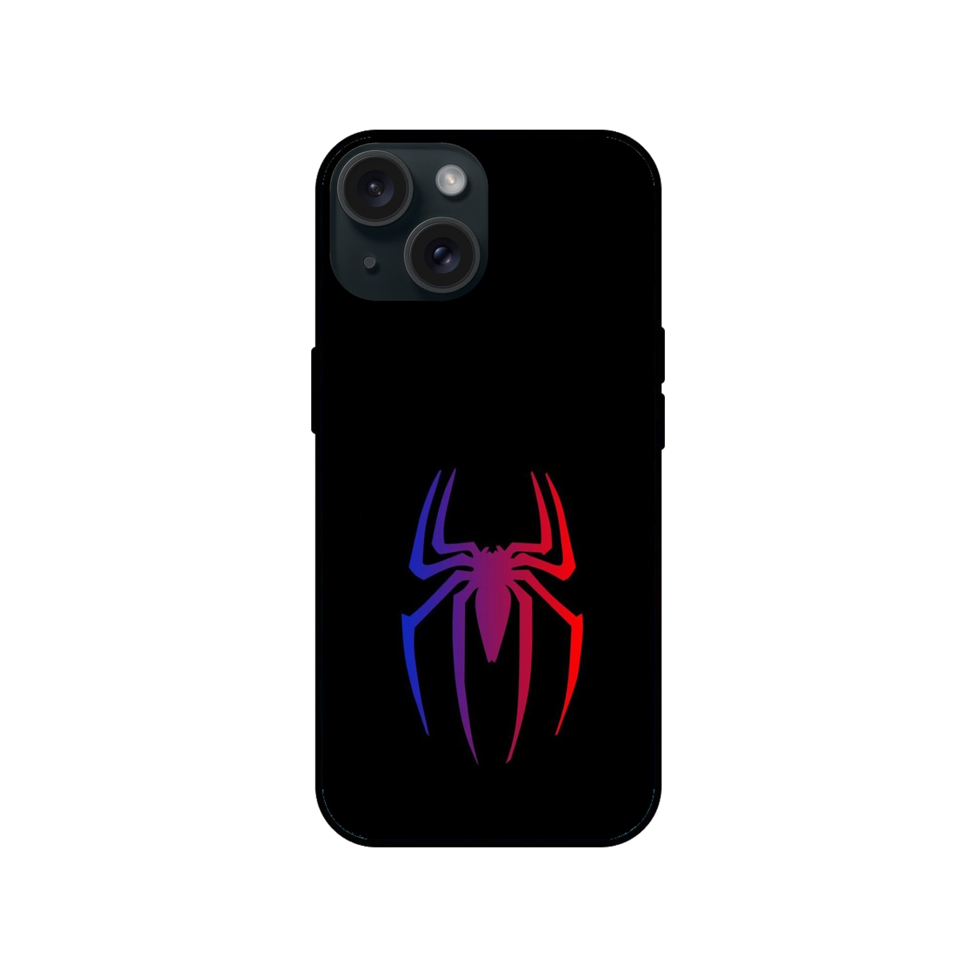 Buy Neon Spiderman Logo Glass/Metal Back Mobile Phone Case/Cover For iPhone 15 Online