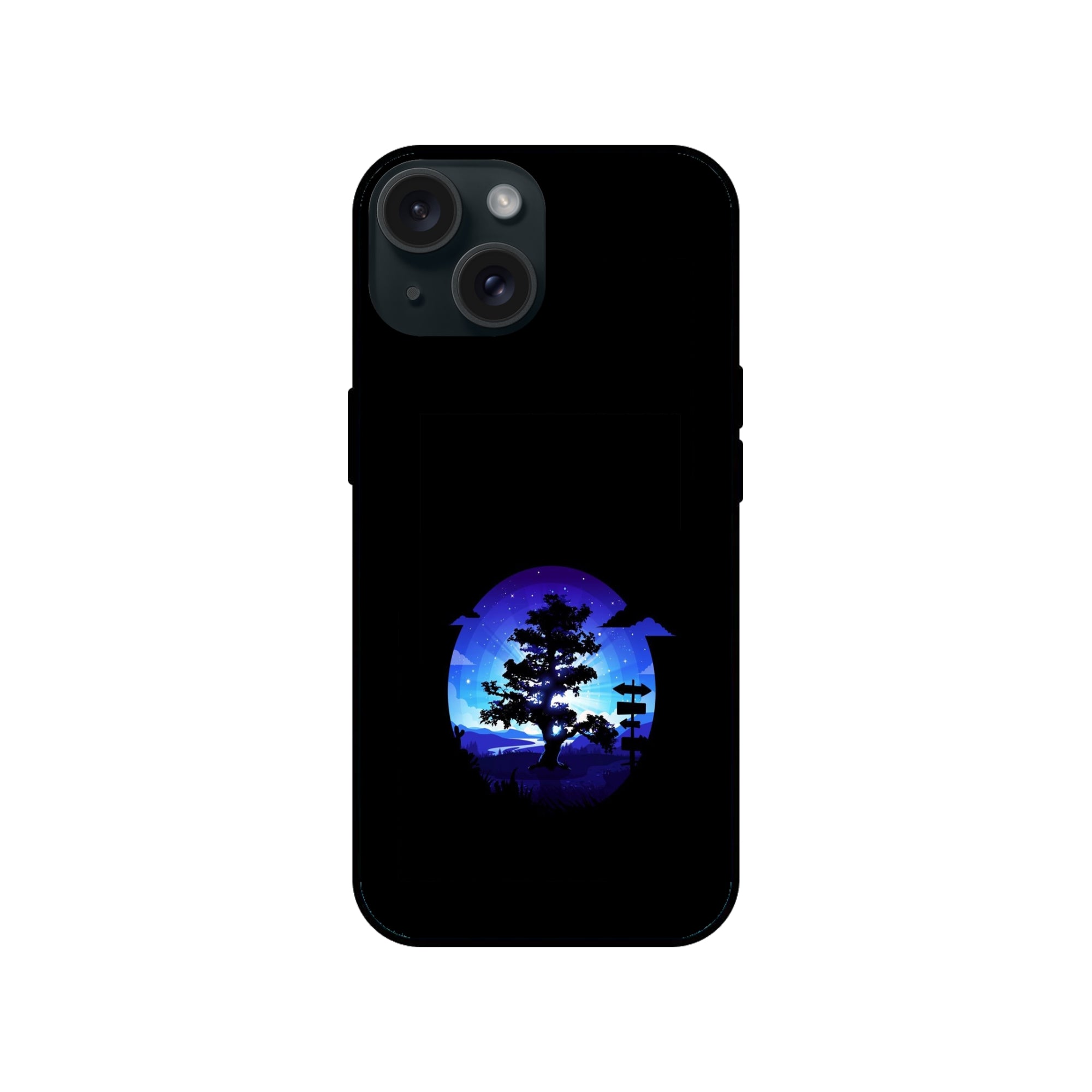 Buy Night Tree Glass/Metal Back Mobile Phone Case/Cover For iPhone 15 Online