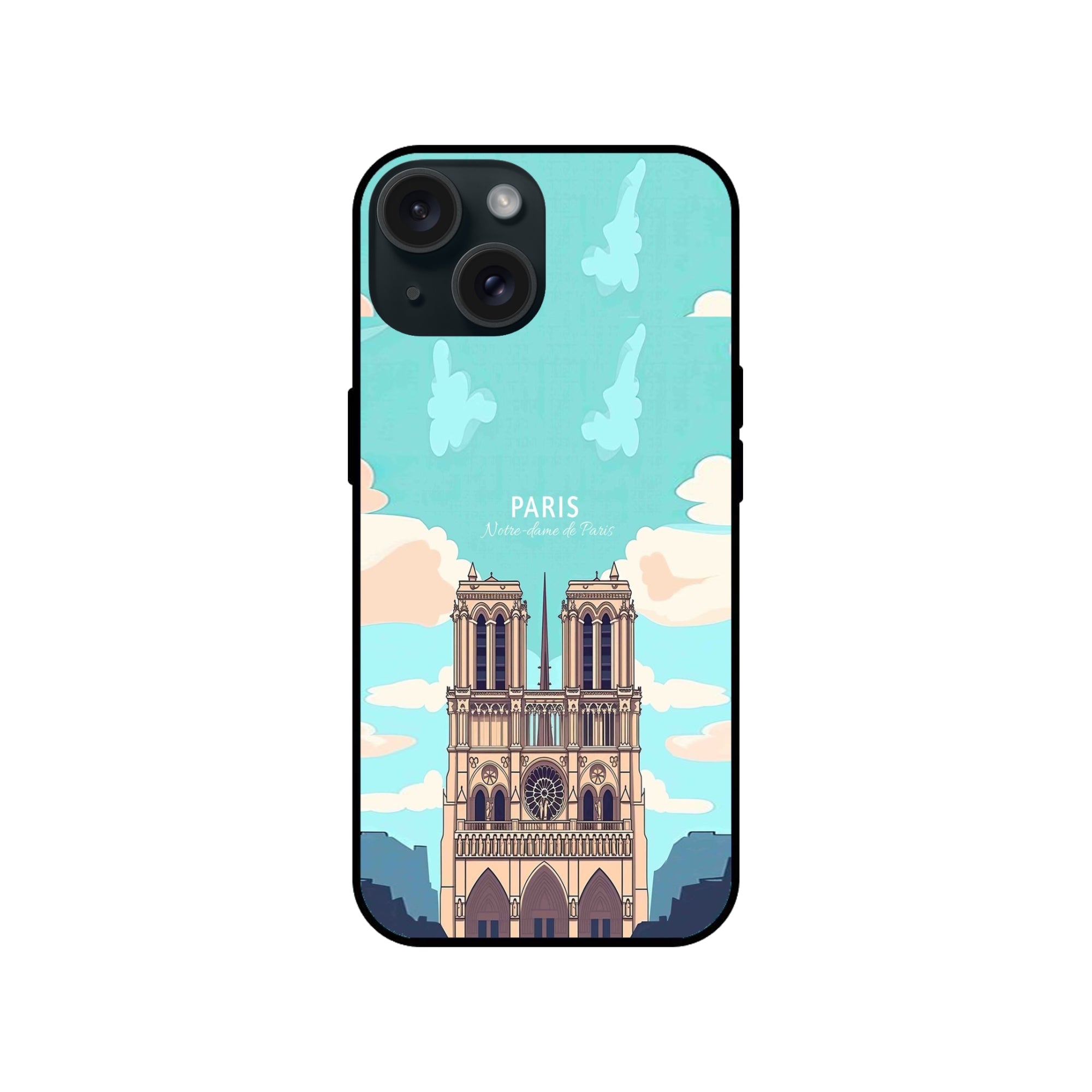Buy Notre Dame Te Paris Glass/Metal Back Mobile Phone Case/Cover For iPhone 15 Online