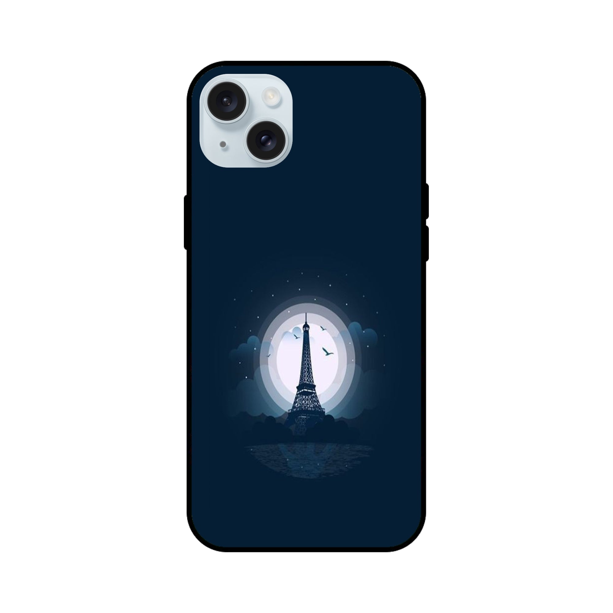 Buy Paris Eiffel Tower Glass/Metal Back Mobile Phone Case/Cover For iPhone 15 Plus Online