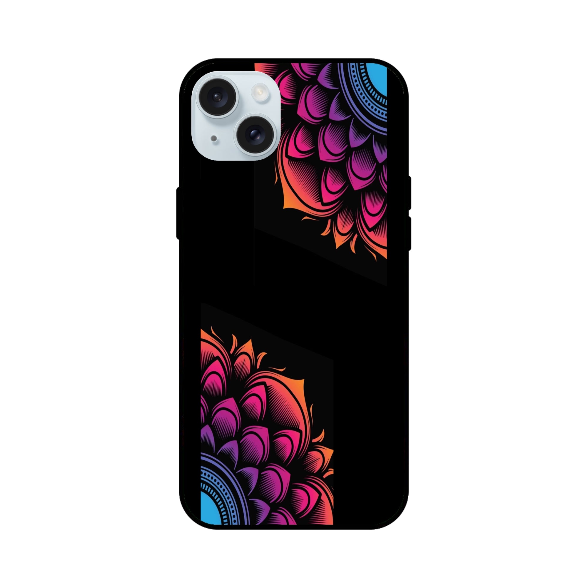 Buy Mandala Glass/Metal Back Mobile Phone Case/Cover For iPhone 15 Plus Online