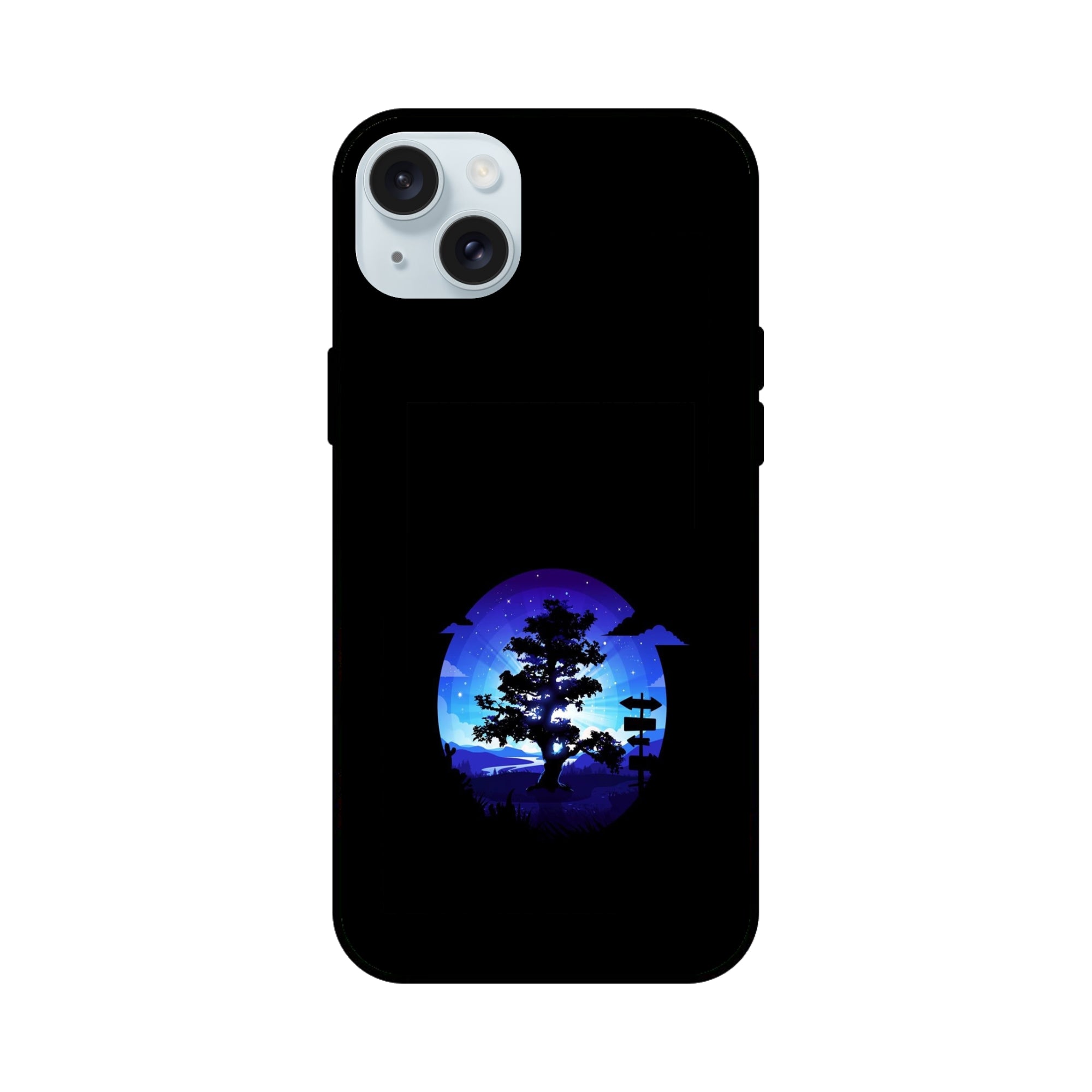 Buy Night Tree Glass/Metal Back Mobile Phone Case/Cover For iPhone 15 Plus Online