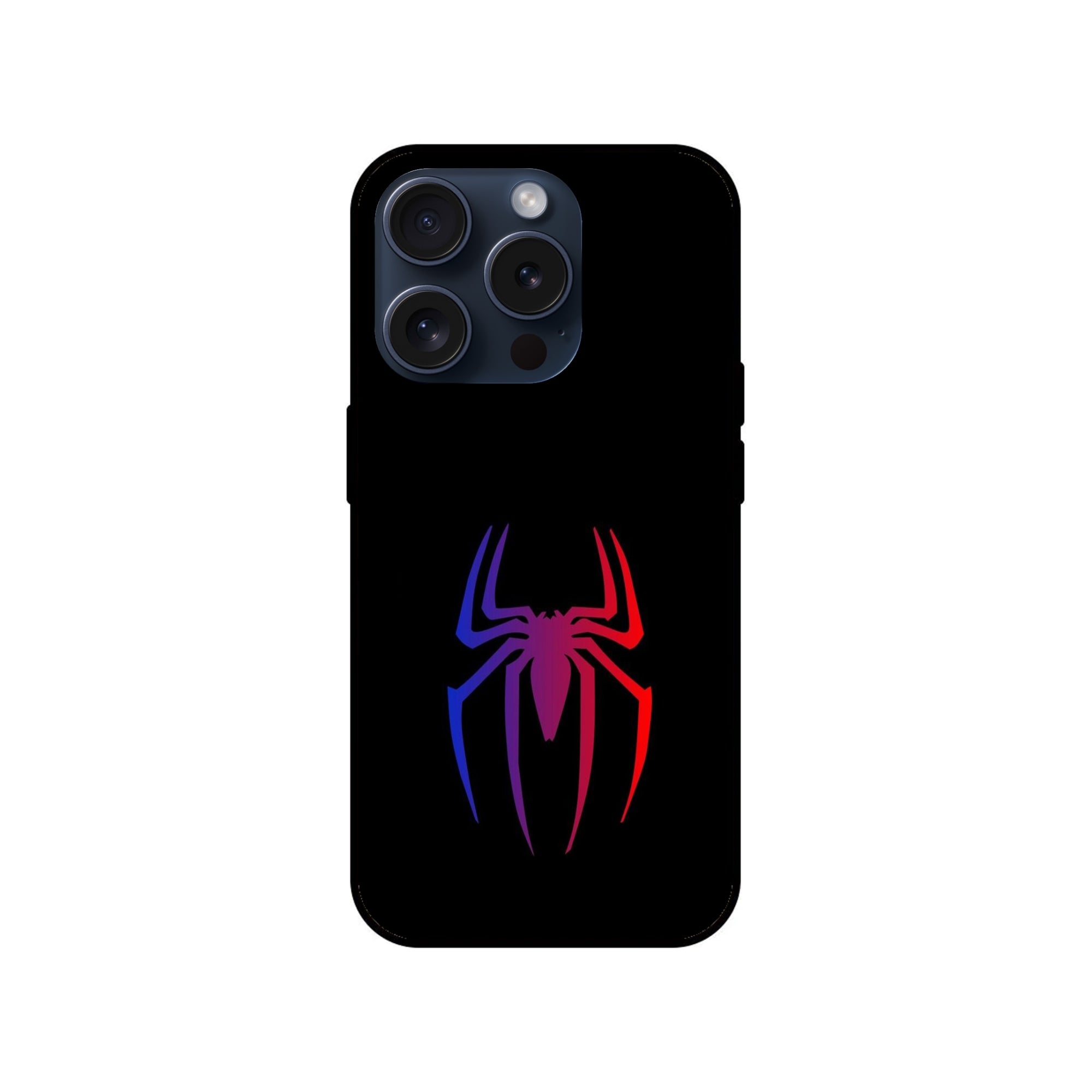 Buy Neon Spiderman Logo Glass/Metal Back Mobile Phone Case/Cover For iPhone 15 Pro Online