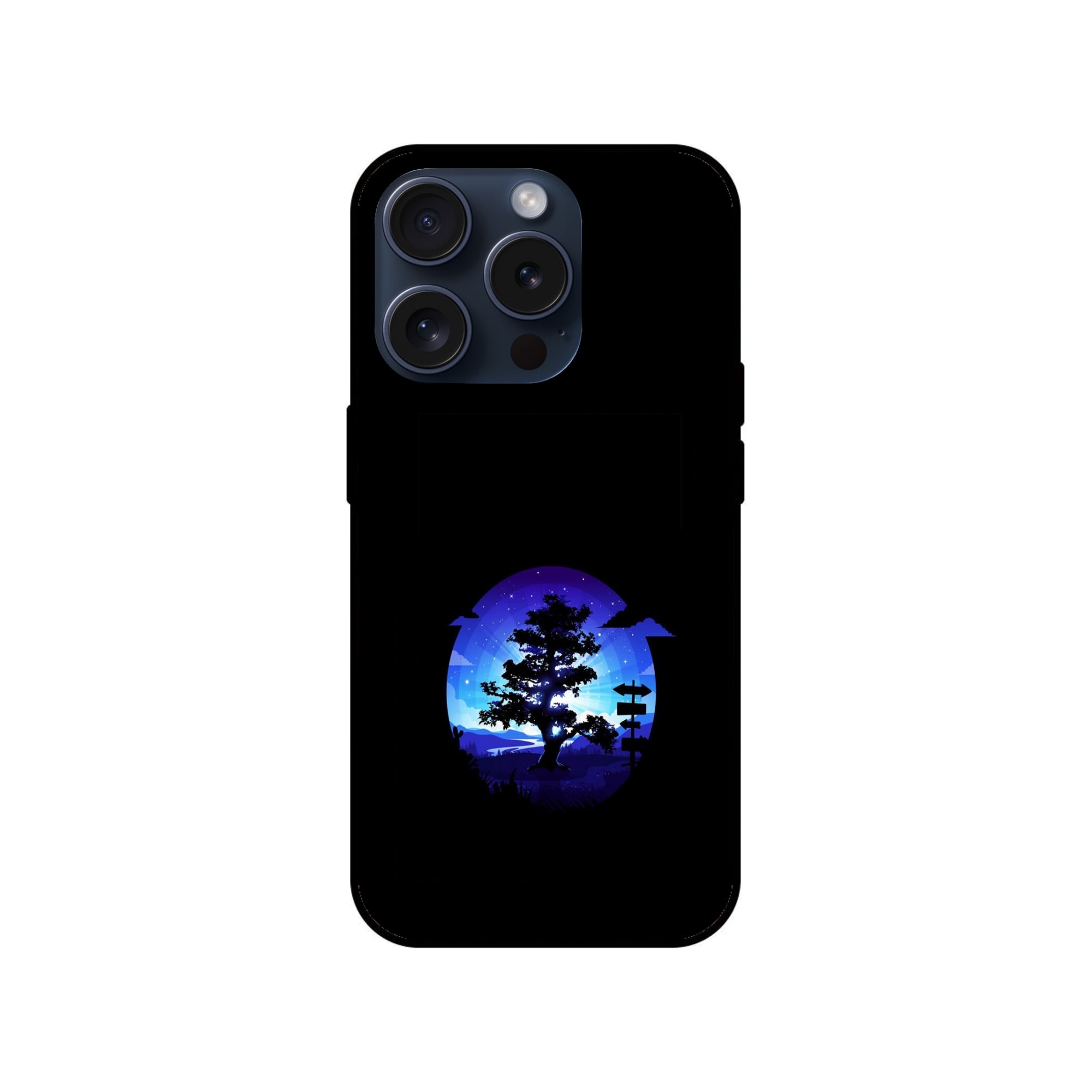 Buy Night Tree Glass/Metal Back Mobile Phone Case/Cover For iPhone 15 Pro Online