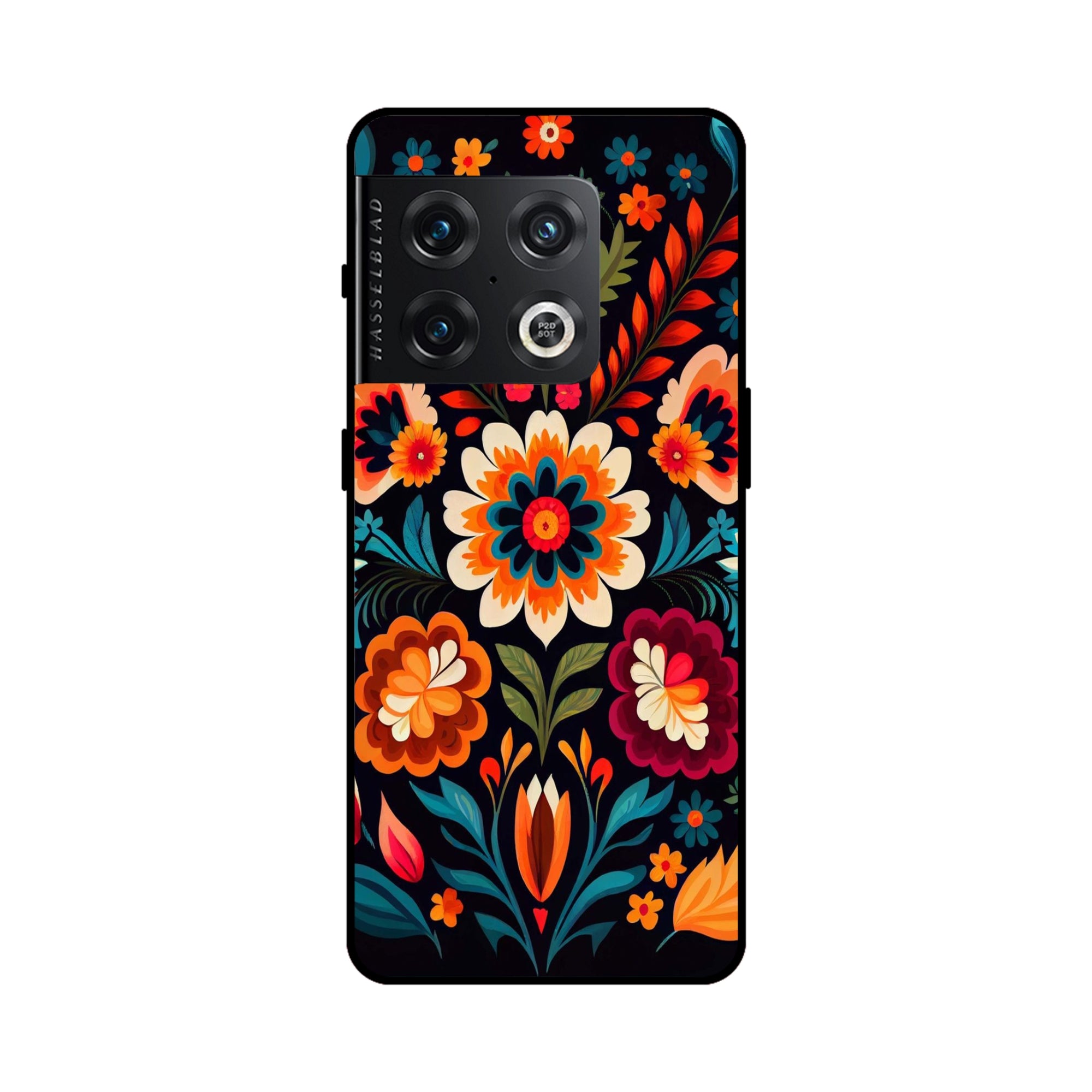 Buy Flower Metal-Silicon Back Mobile Phone Case/Cover For OnePlus 10 Pro Online