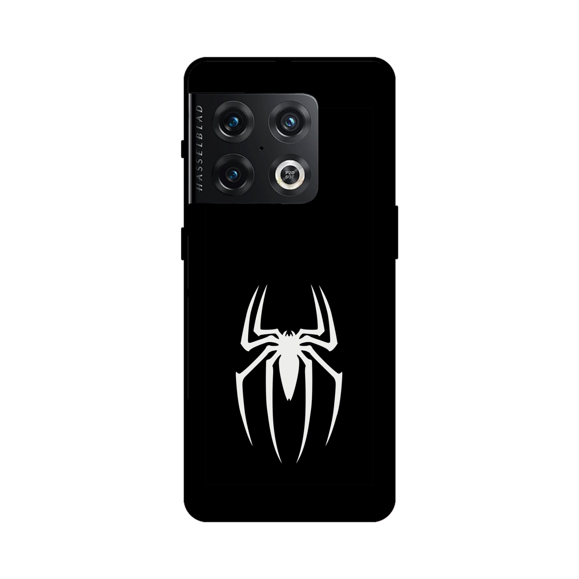 Buy Black Spiderman Logo Metal-Silicon Back Mobile Phone Case/Cover For OnePlus 10 Pro Online