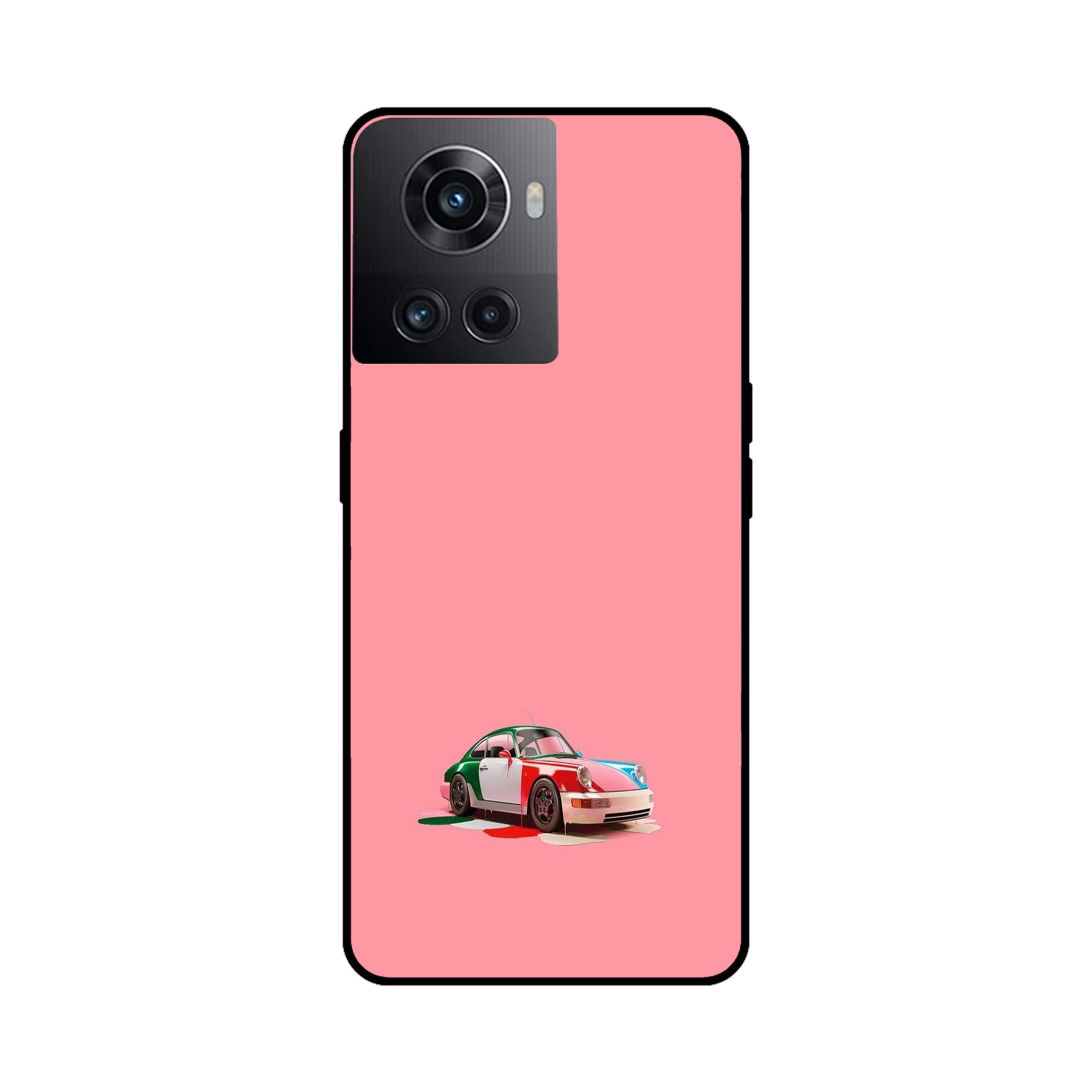 Buy Pink Porche Metal-Silicon Back Mobile Phone Case/Cover For OnePlus 10R Online