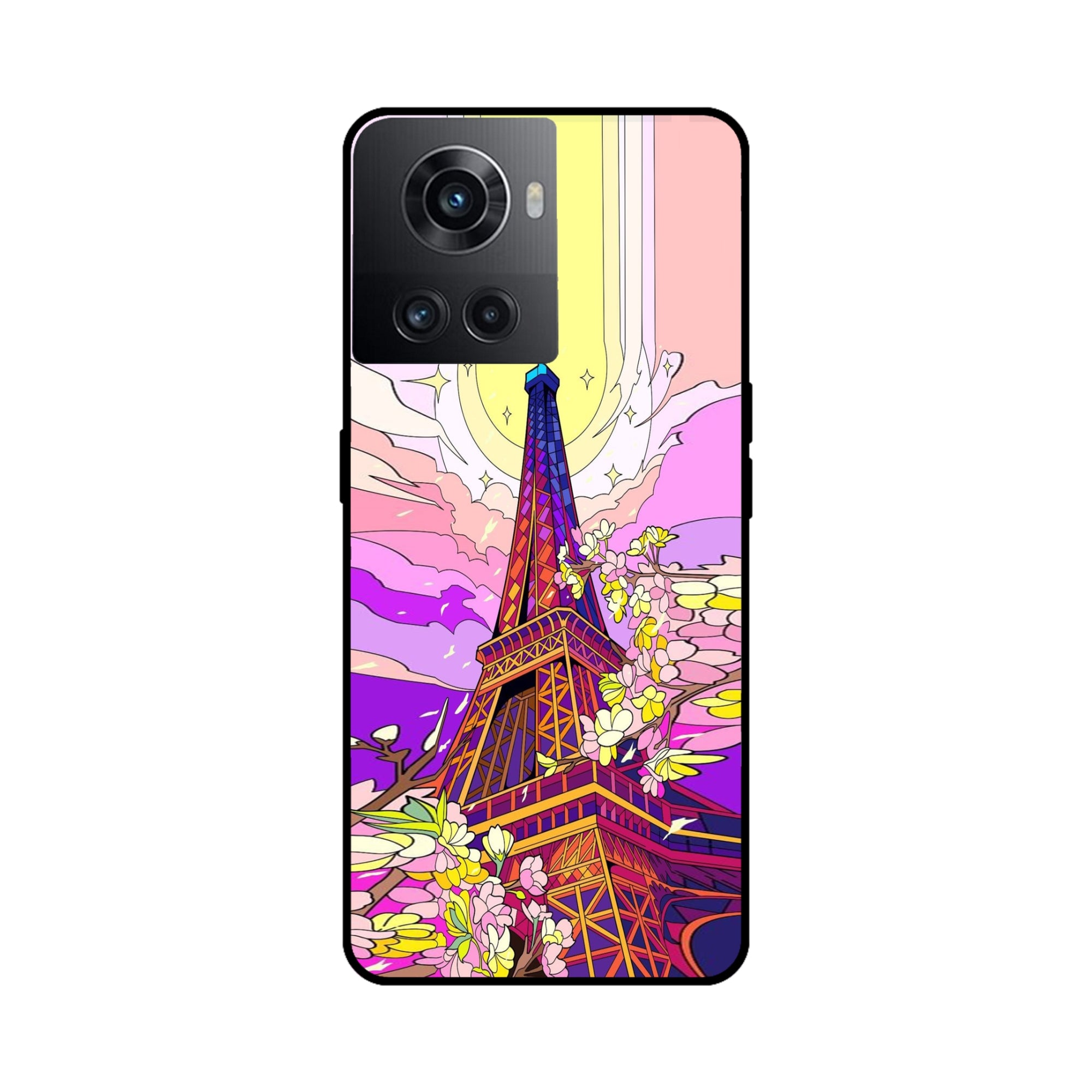Buy Eiffel Tower Metal-Silicon Back Mobile Phone Case/Cover For OnePlus 10R Online