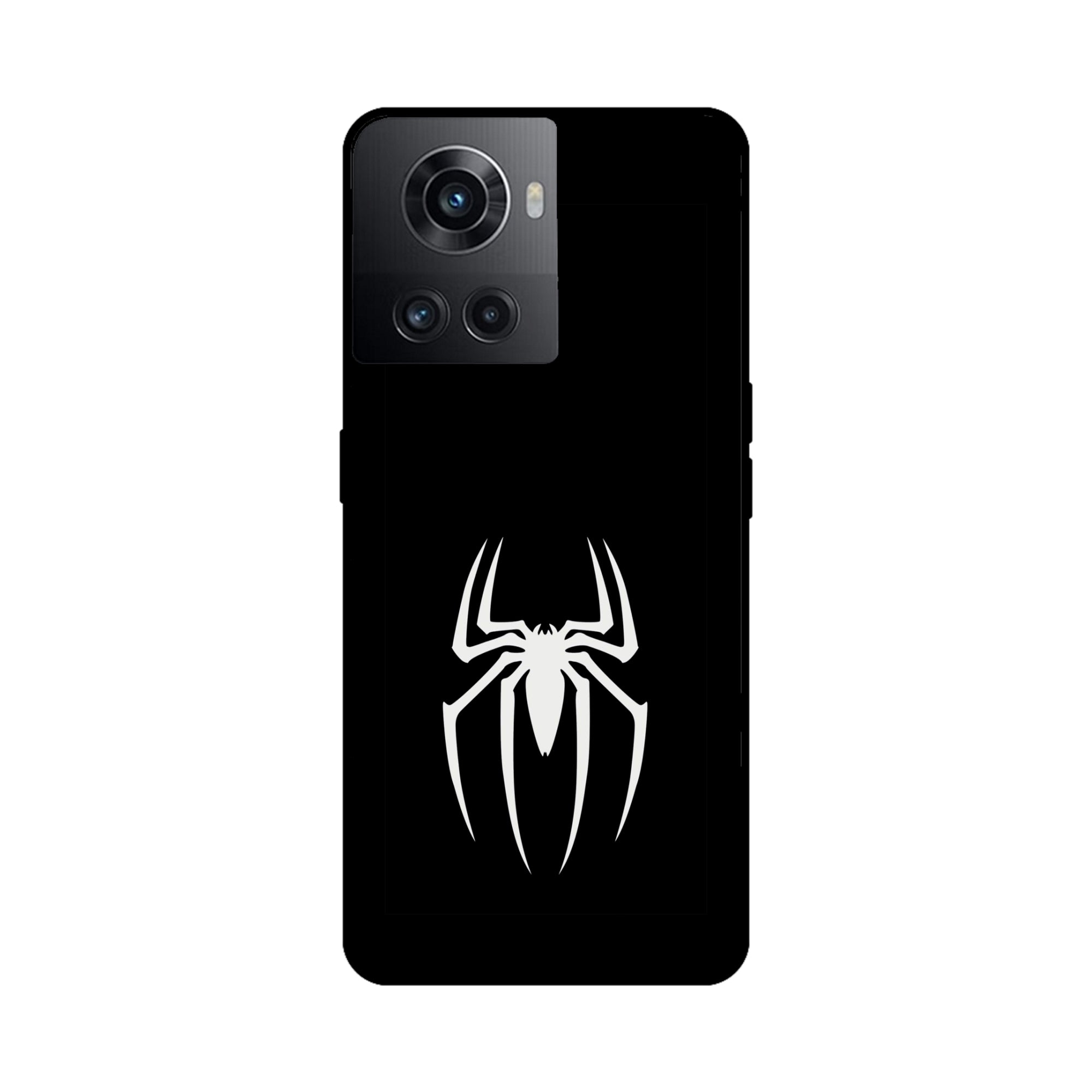 Buy Black Spiderman Logo Metal-Silicon Back Mobile Phone Case/Cover For OnePlus 10R Online