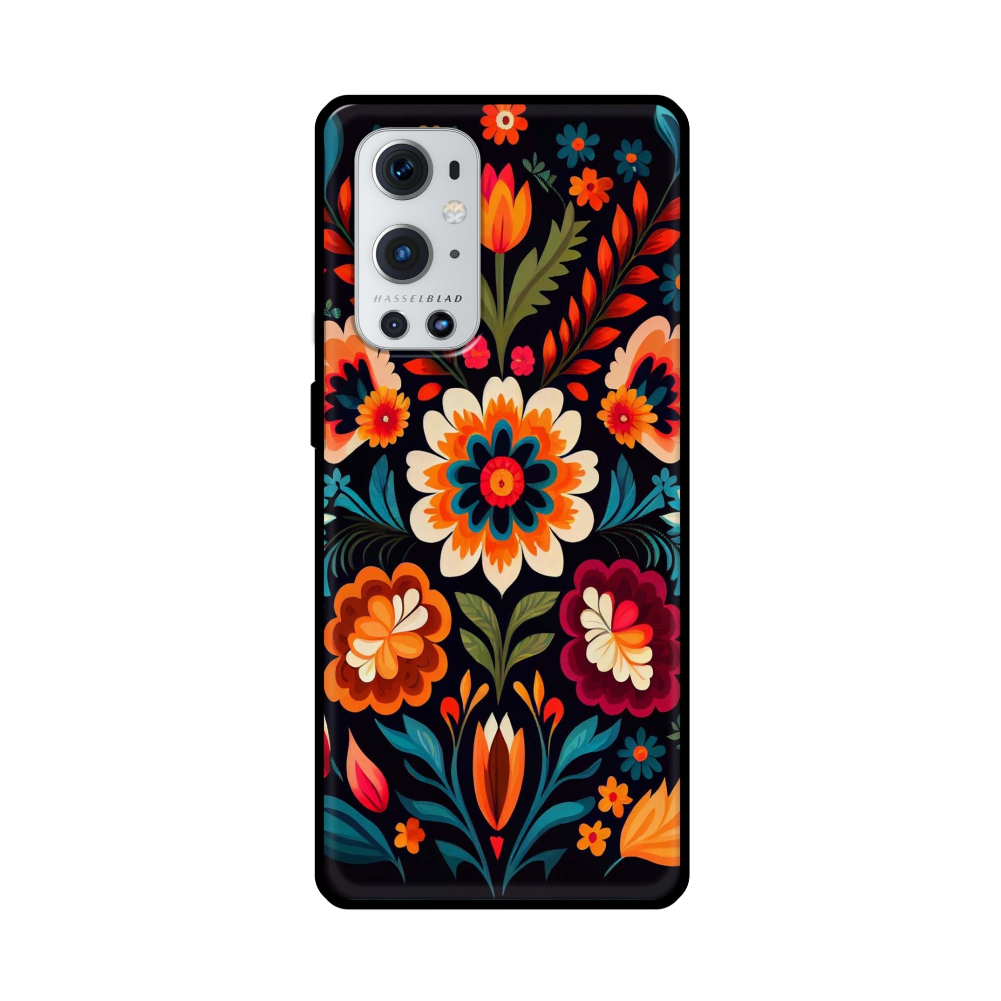 Buy Flower Metal-Silicon Back Mobile Phone Case/Cover For OnePlus 9 Pro Online