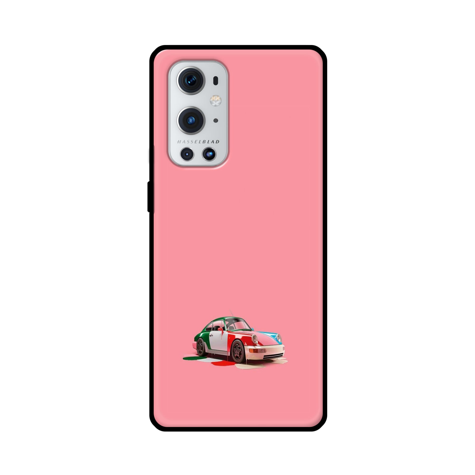 Buy Pink Porche Metal-Silicon Back Mobile Phone Case/Cover For OnePlus 9 Pro Online