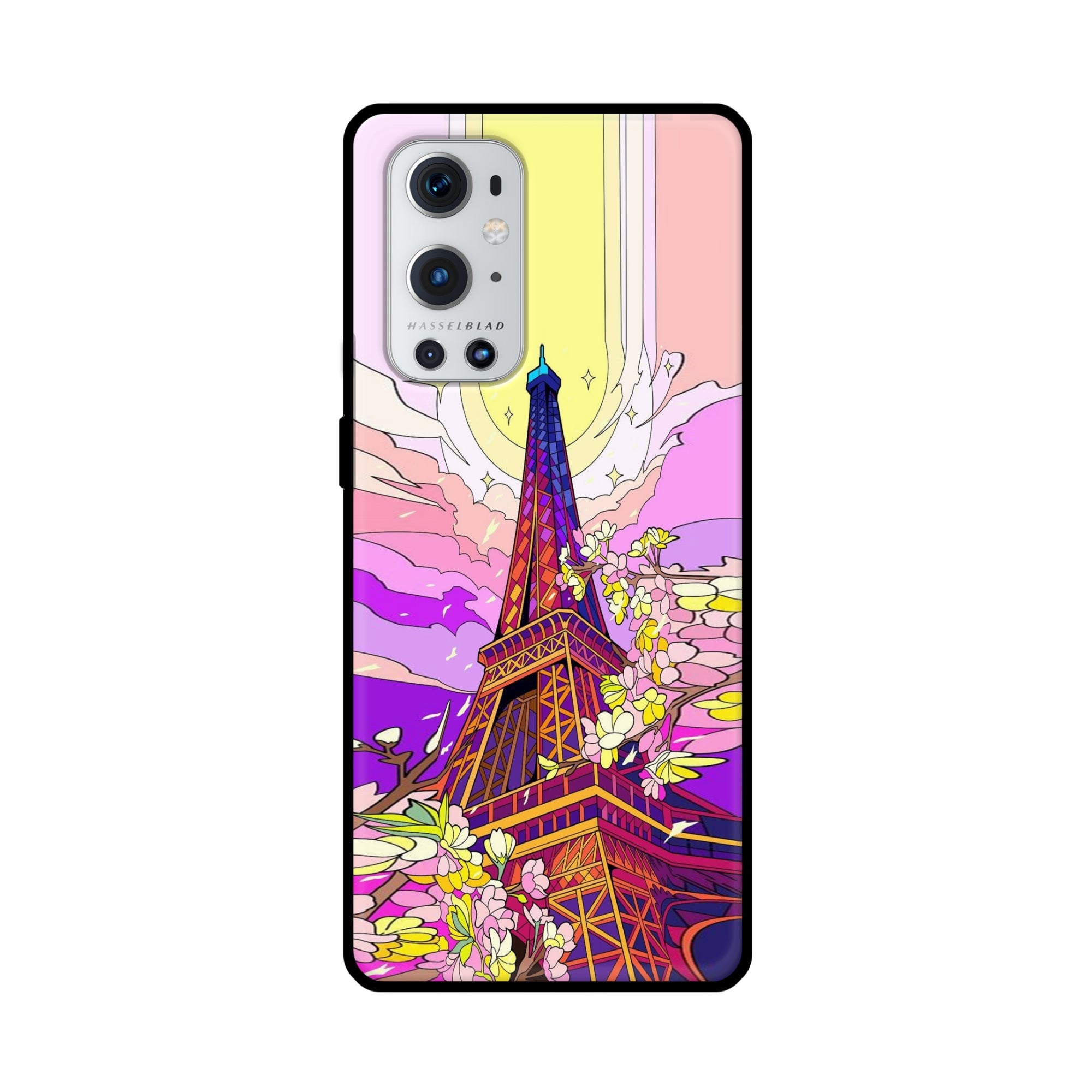Buy Eiffel Tower Metal-Silicon Back Mobile Phone Case/Cover For OnePlus 9 Pro Online