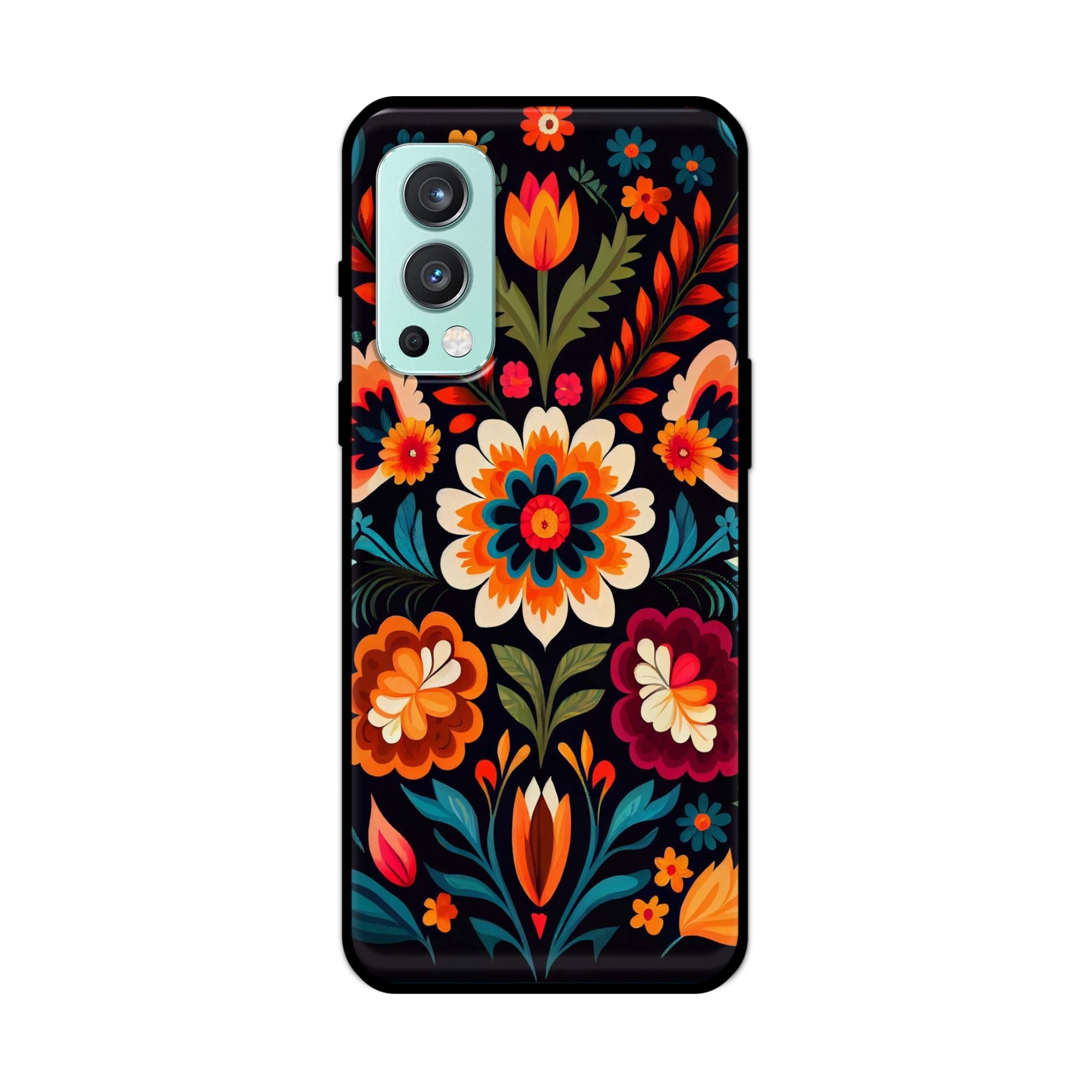 Buy Flower Metal-Silicon Back Mobile Phone Case/Cover For OnePlus Nord 2 5G Online
