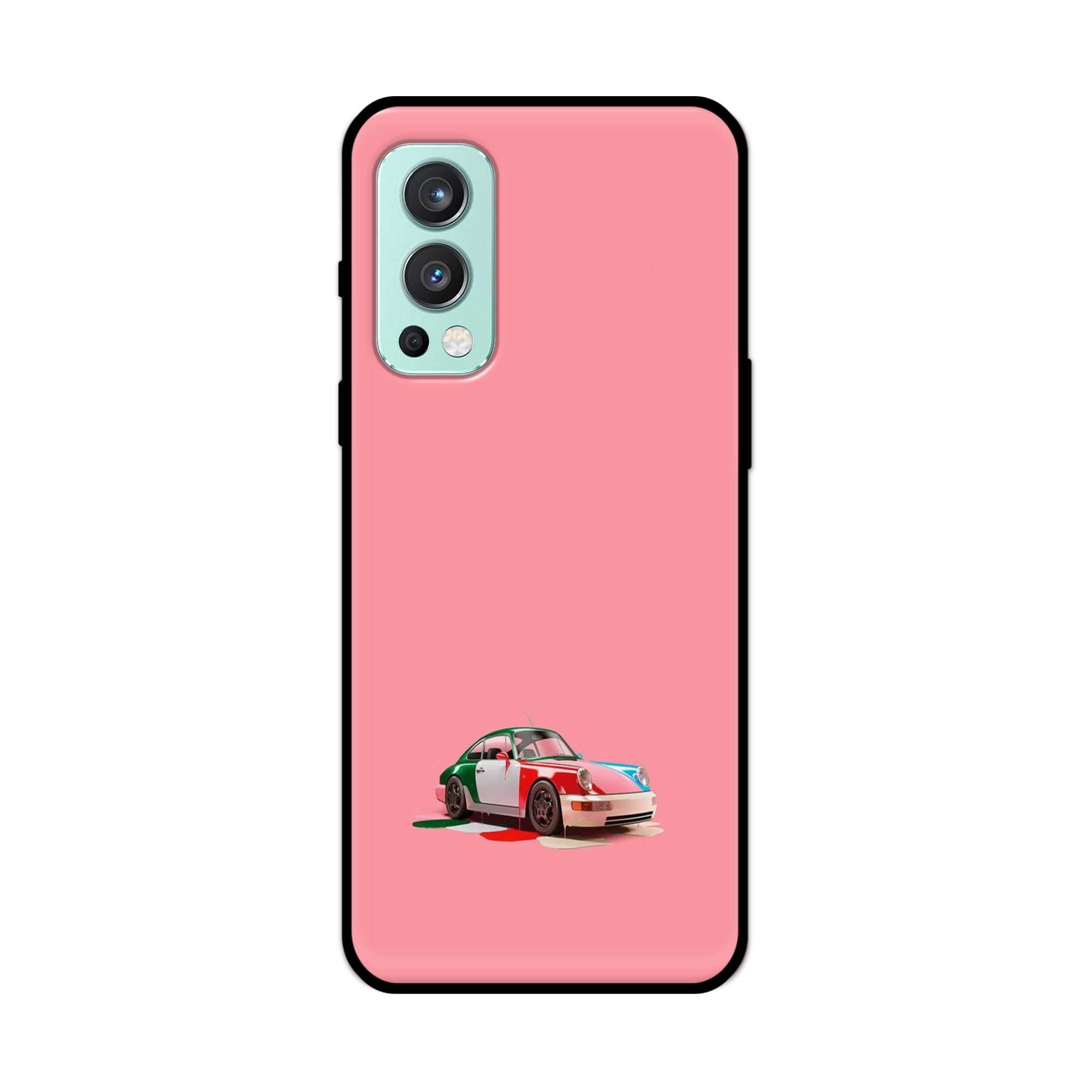 Buy Pink Porche Metal-Silicon Back Mobile Phone Case/Cover For OnePlus Nord 2 5G Online
