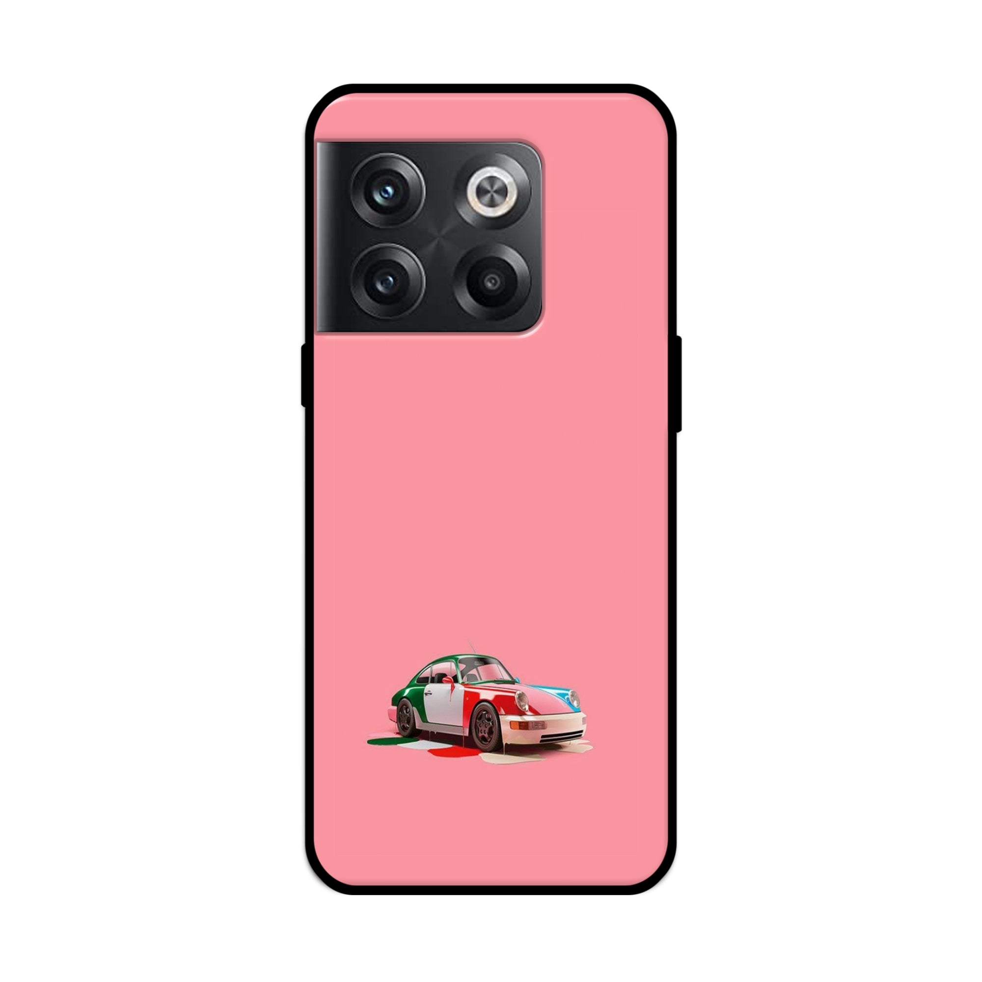 Buy Pink Porche Metal-Silicon Back Mobile Phone Case/Cover For OnePlus 10T Online