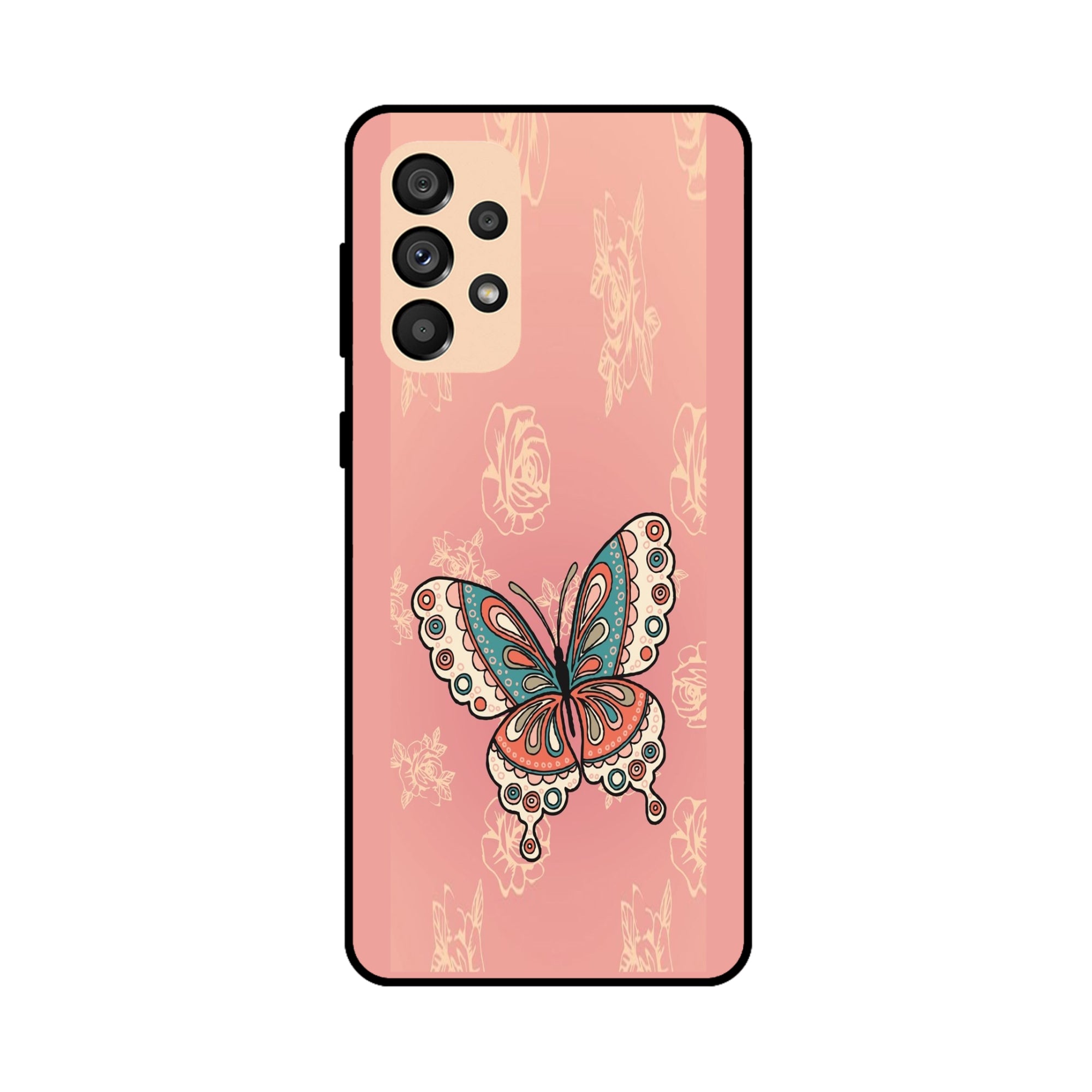 Buy Butterfly Metal-Silicon Back Mobile Phone Case/Cover For Samsung A33 5G Online