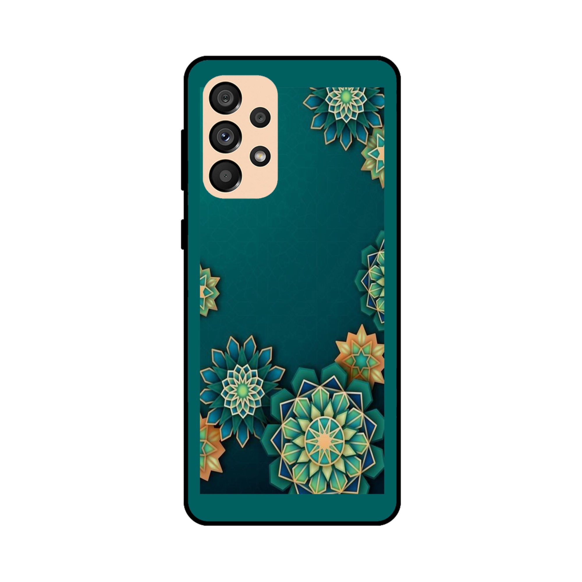 Buy Green Flower Metal-Silicon Back Mobile Phone Case/Cover For Samsung A33 5G Online