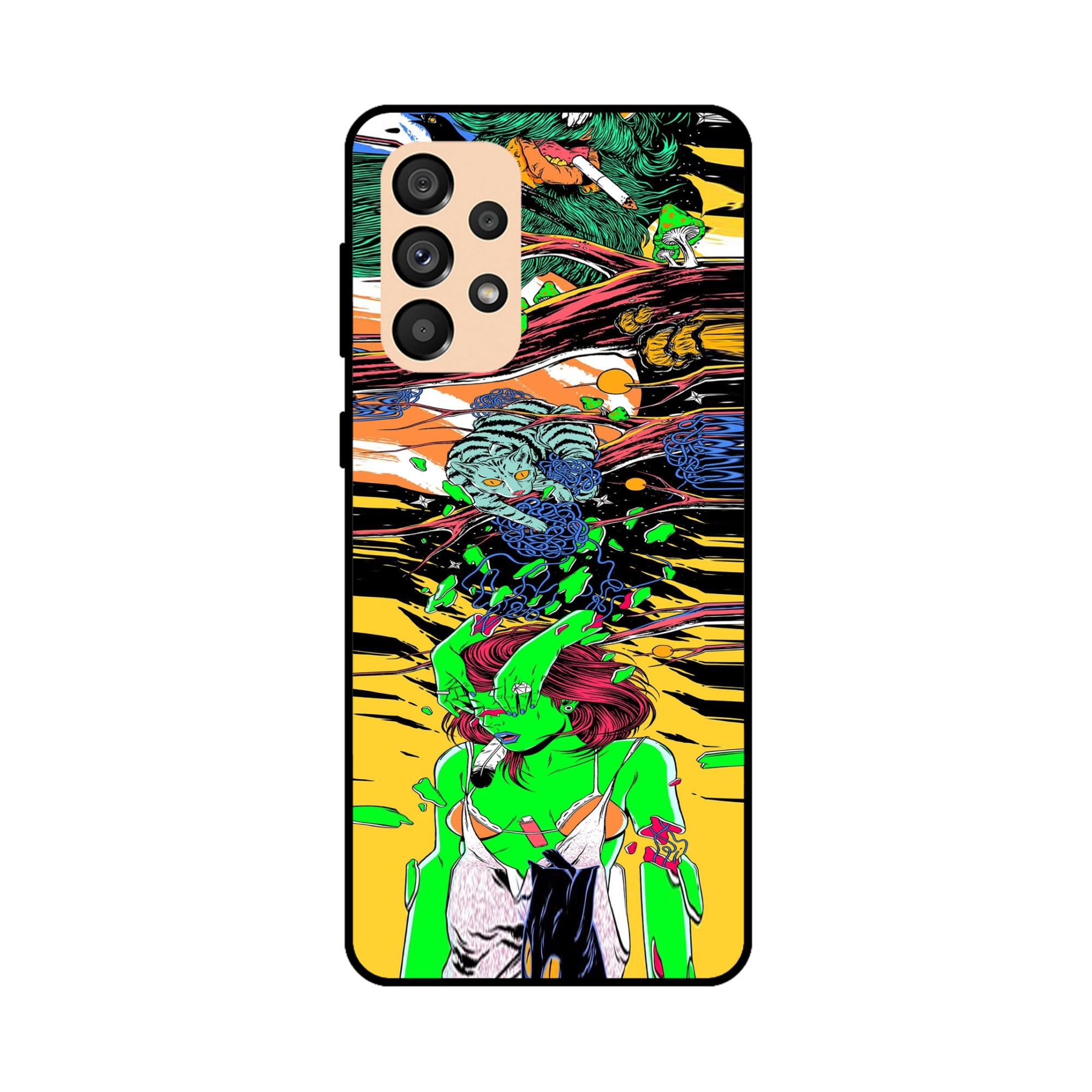 Buy Green Girl Art Metal-Silicon Back Mobile Phone Case/Cover For Samsung A33 5G Online