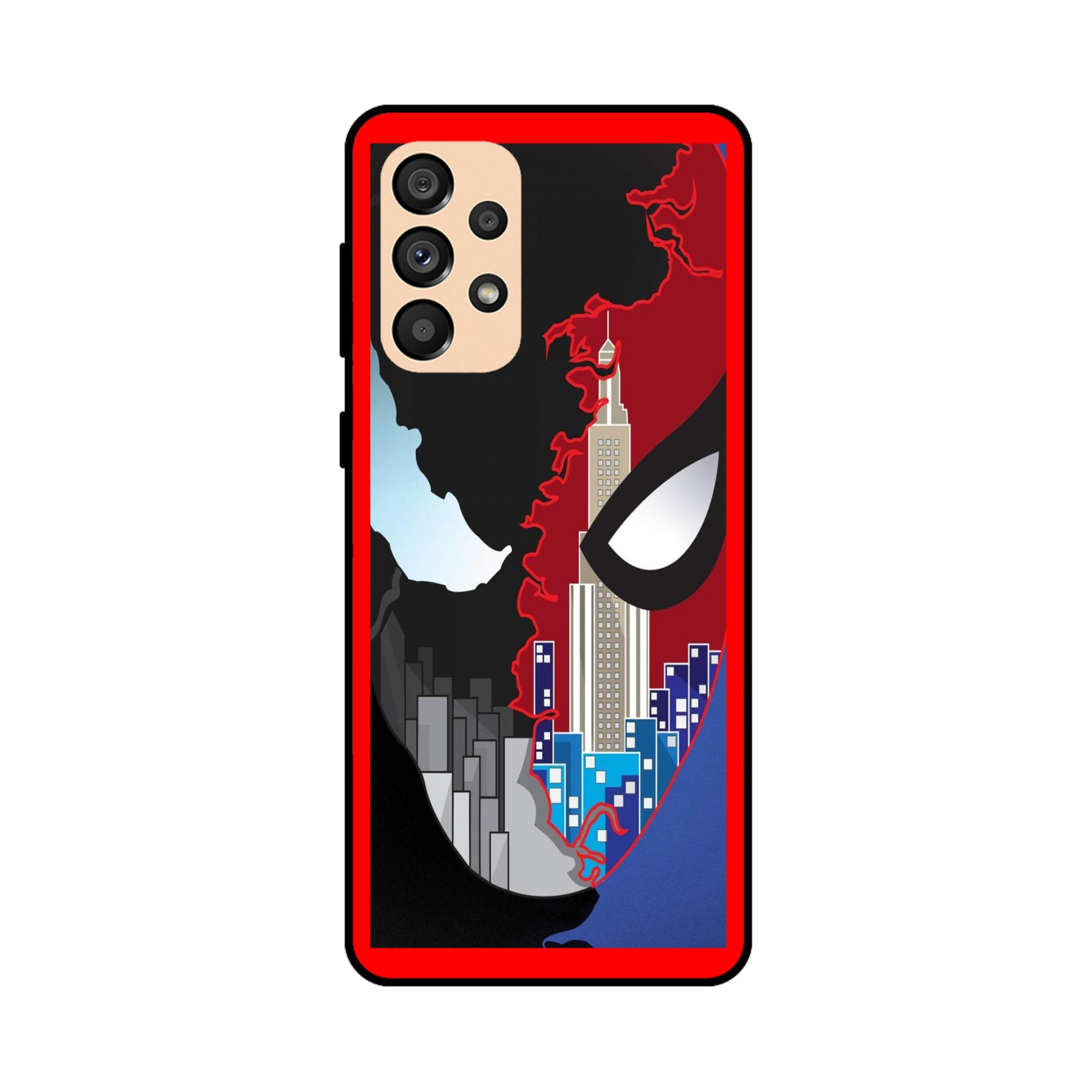 Buy Red And Black Spiderman Metal-Silicon Back Mobile Phone Case/Cover For Samsung A33 5G Online