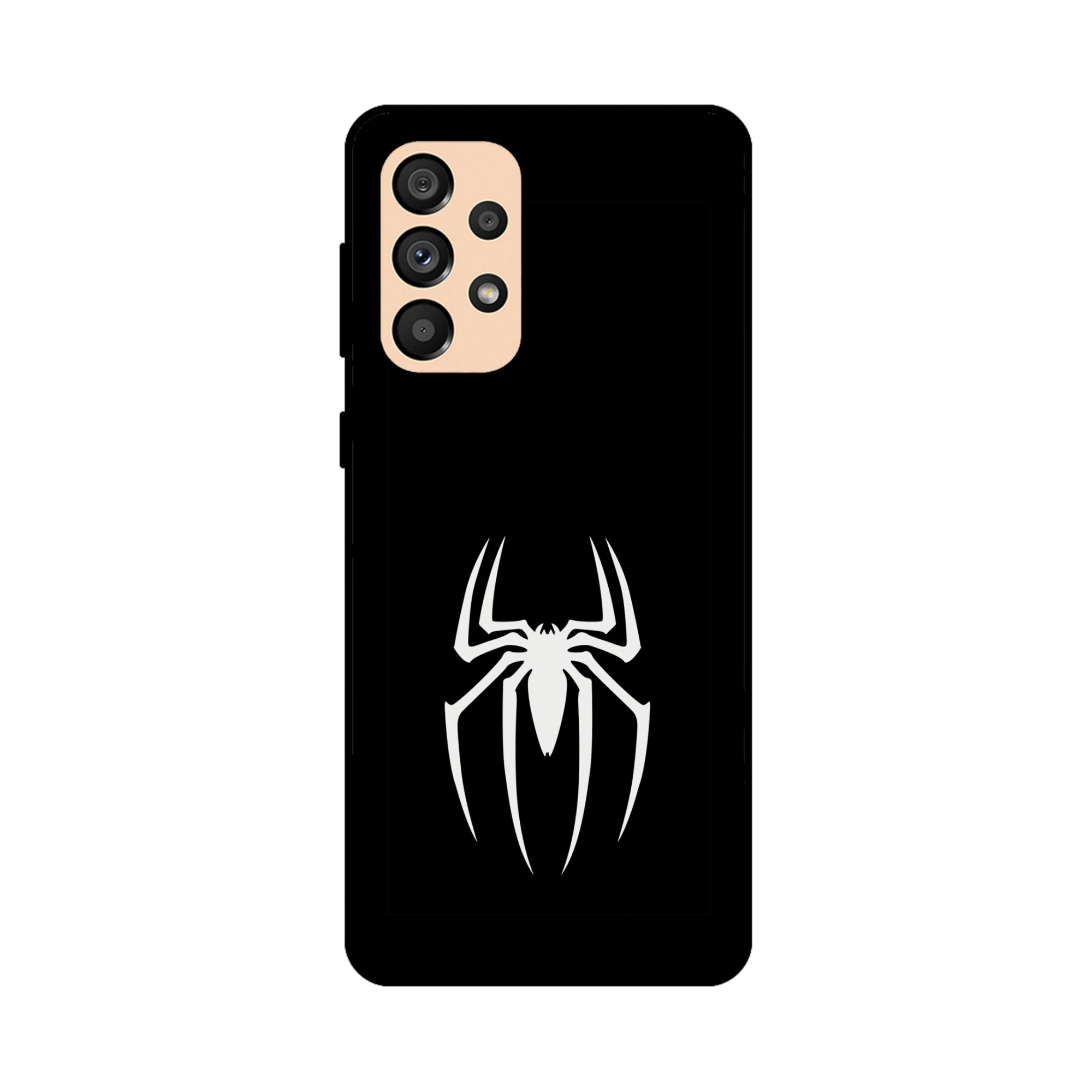 Buy Black Spiderman Logo Metal-Silicon Back Mobile Phone Case/Cover For Samsung A33 5G Online