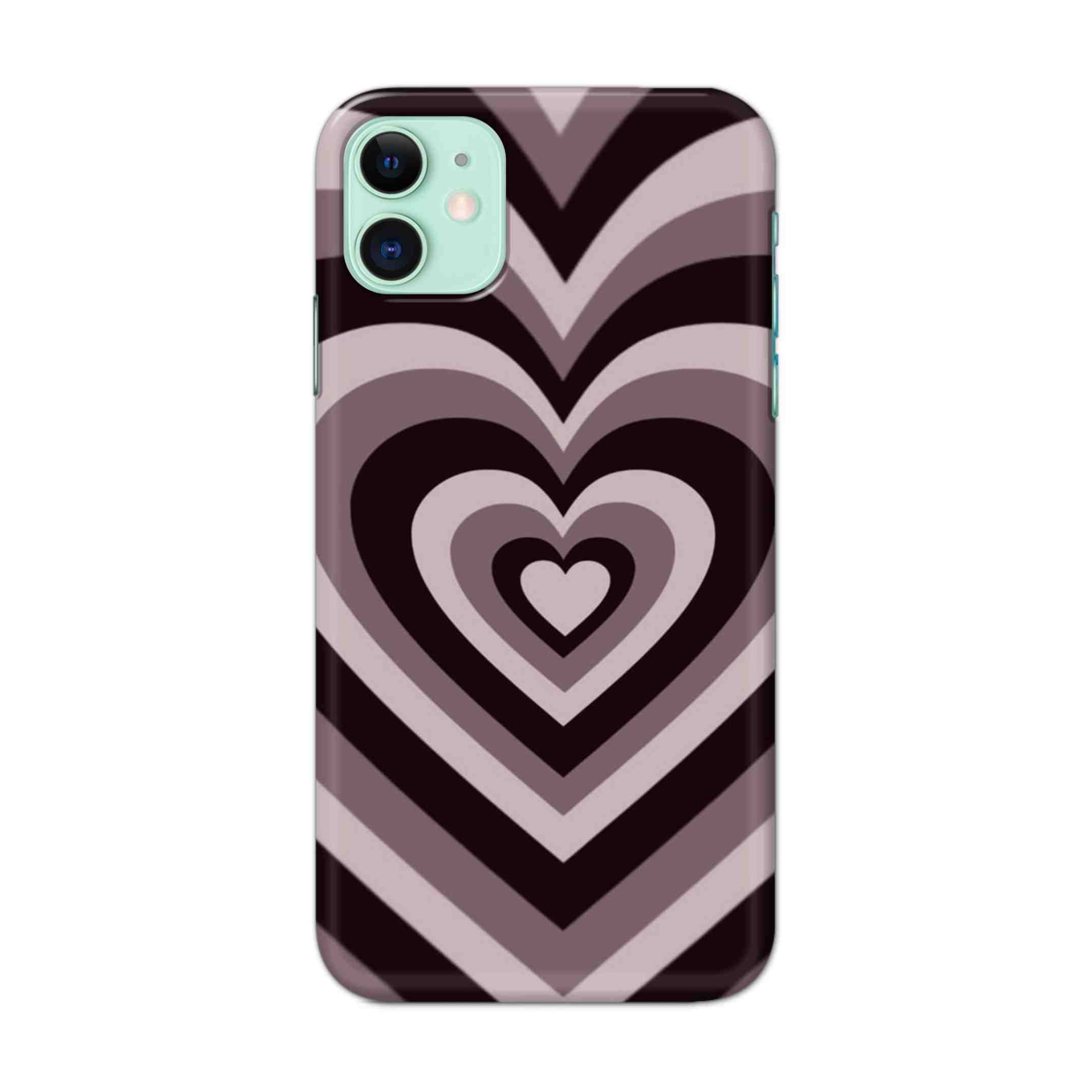 Buy Black Brown Heart Hard Back Mobile Phone Case Cover For iPhone 11 Online