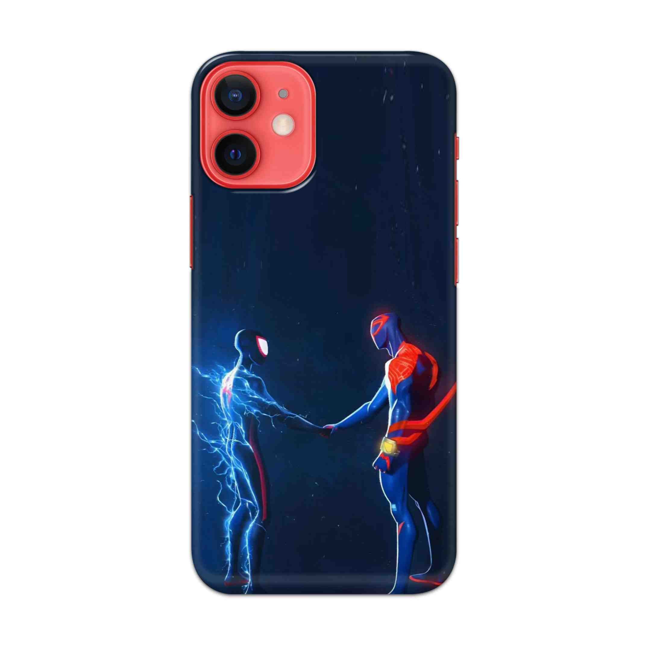 Buy Miles Morales Meet With Spiderman Hard Back Mobile Phone Case/Cover For Apple iPhone 12 mini Online