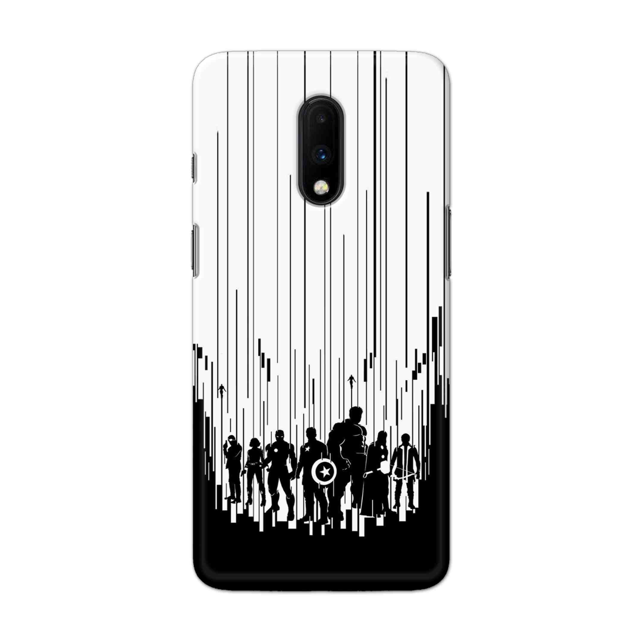 Buy Black And White Avengers Hard Back Mobile Phone Case Cover For OnePlus 7 Online