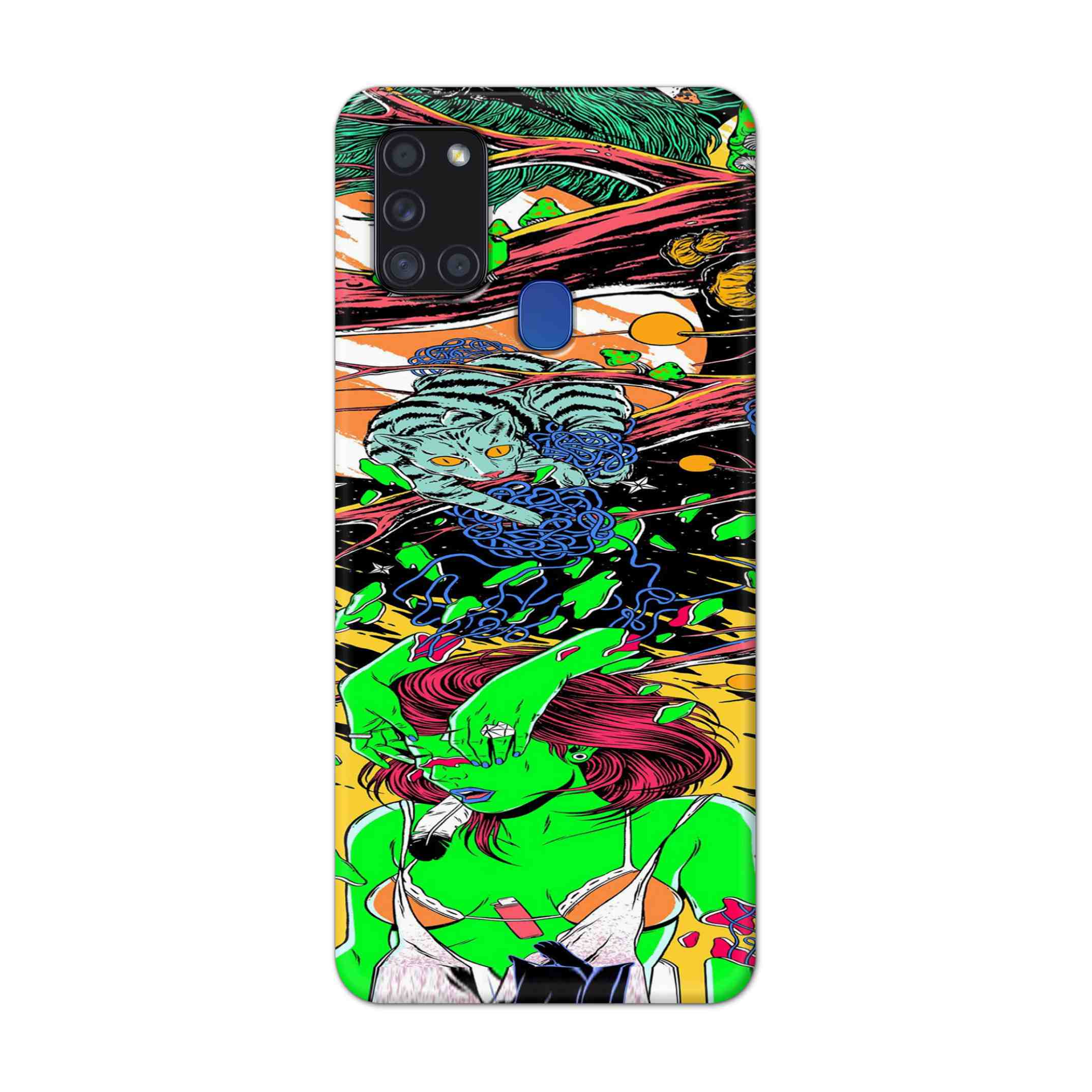 Buy Green Girl Art Hard Back Mobile Phone Case Cover For Samsung Galaxy A21s Online