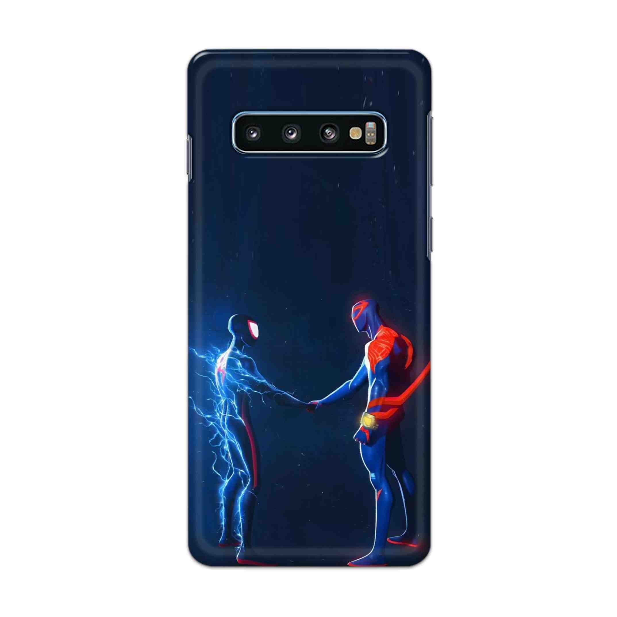 Buy Miles Morales Meet With Spiderman Hard Back Mobile Phone Case Cover For Samsung Galaxy S10 Plus Online