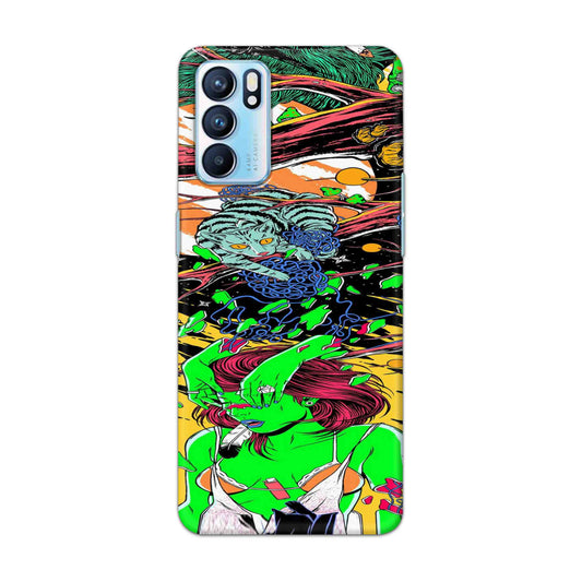 Buy Green Girl Art Hard Back Mobile Phone Case Cover For OPPO RENO 6 Online