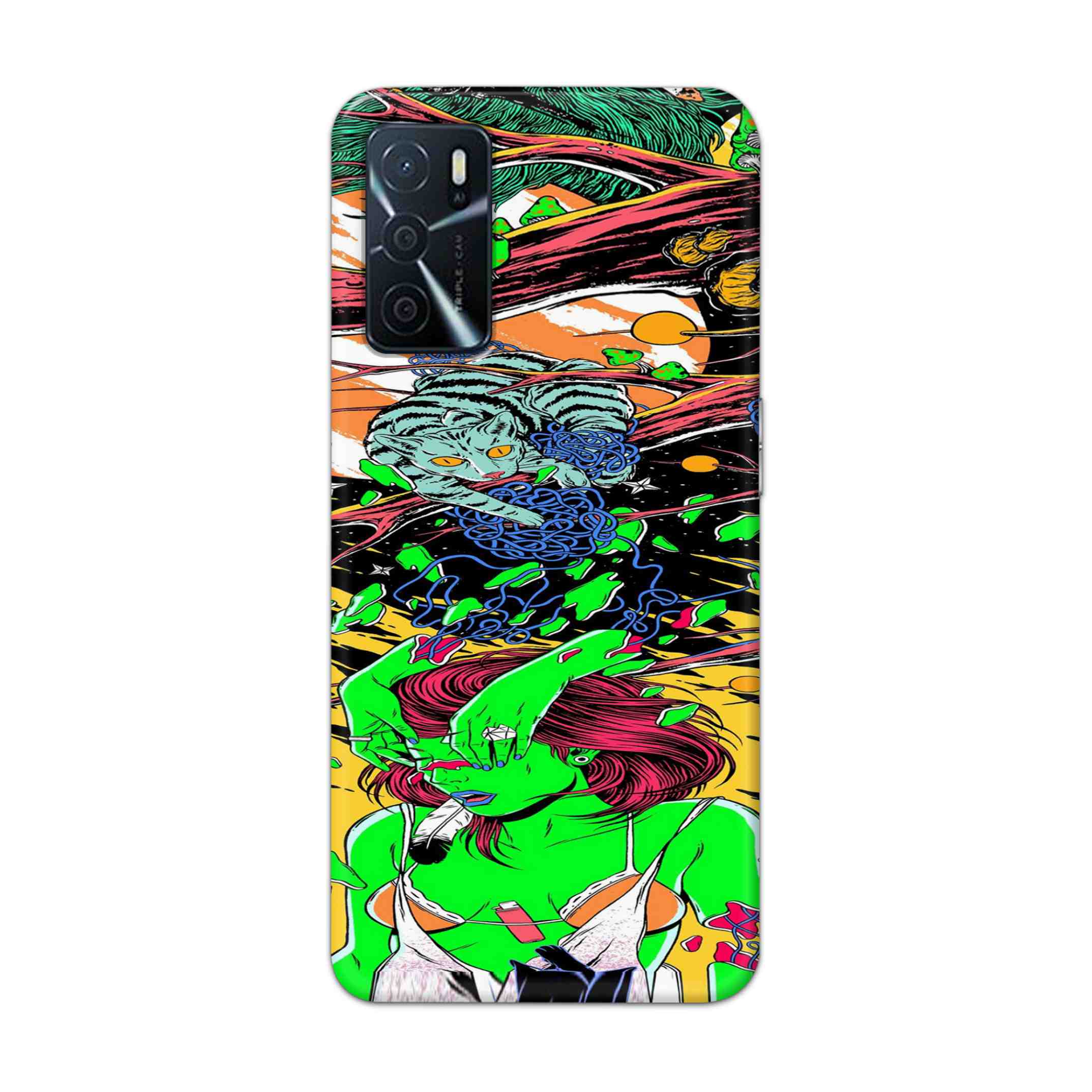 Buy Green Girl Art Hard Back Mobile Phone Case Cover For Oppo A16 Online