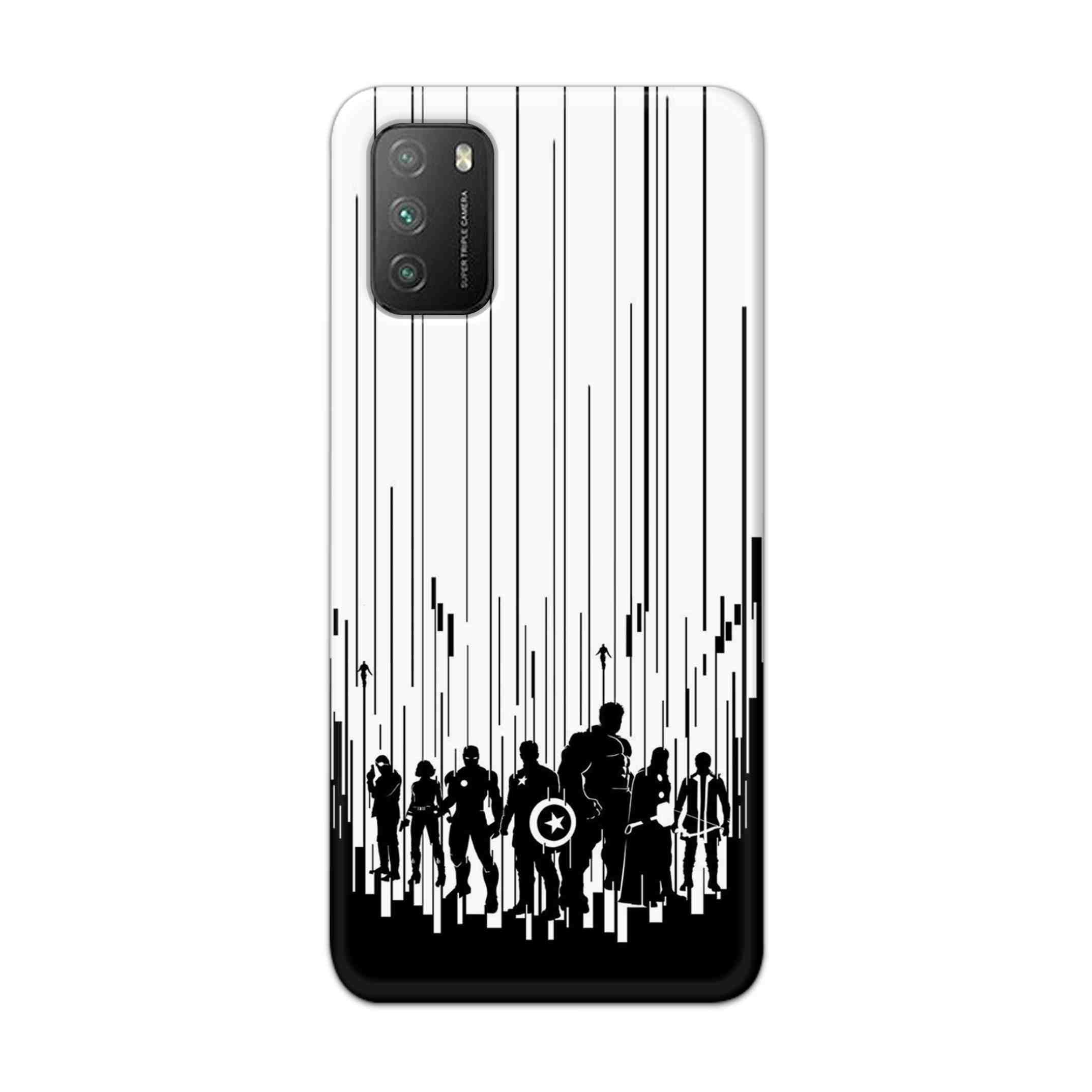 Buy Black And White Avengers Hard Back Mobile Phone Case Cover For Poco M3 Online
