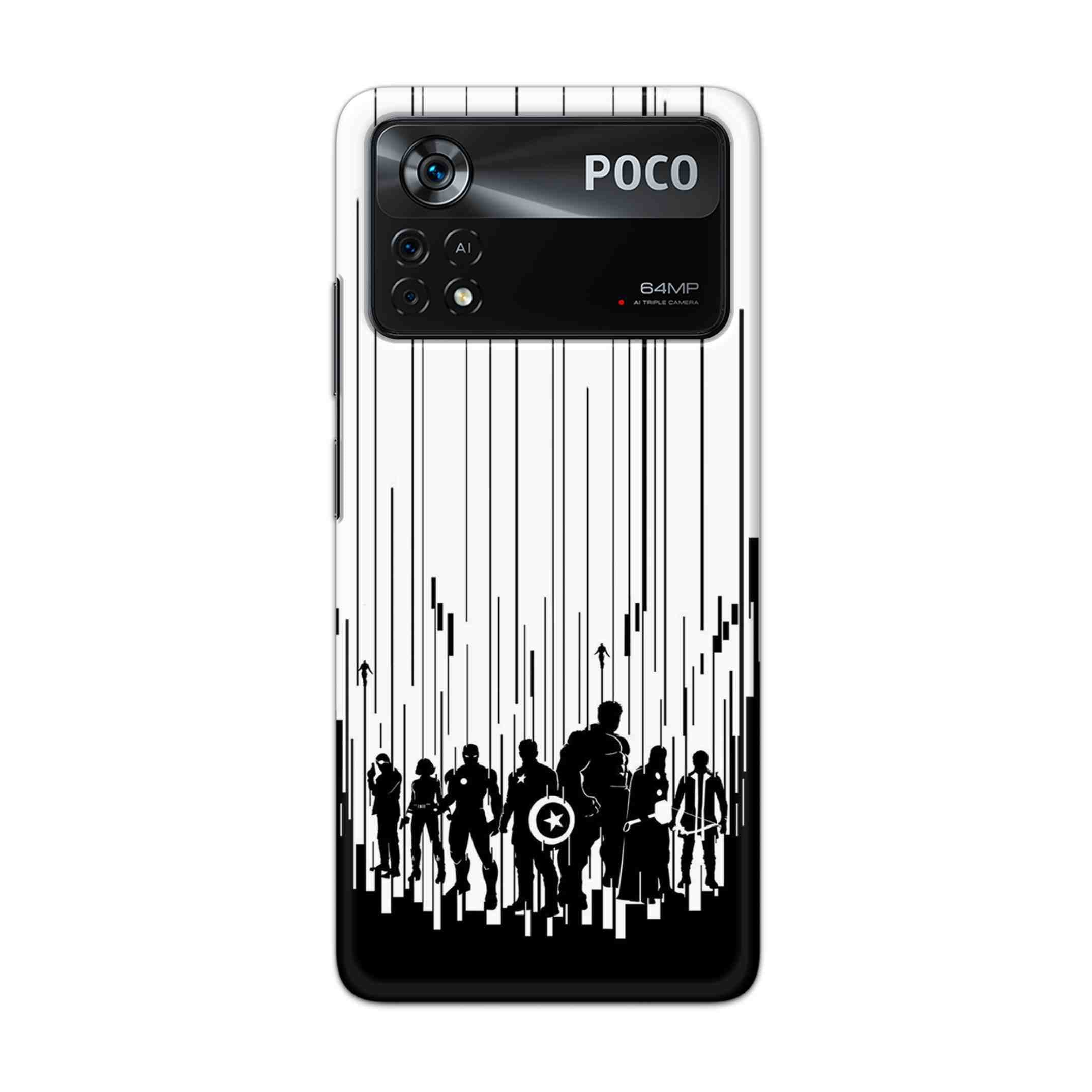 Buy Black And White Avengers Hard Back Mobile Phone Case Cover For Poco X4 Pro 5G Online