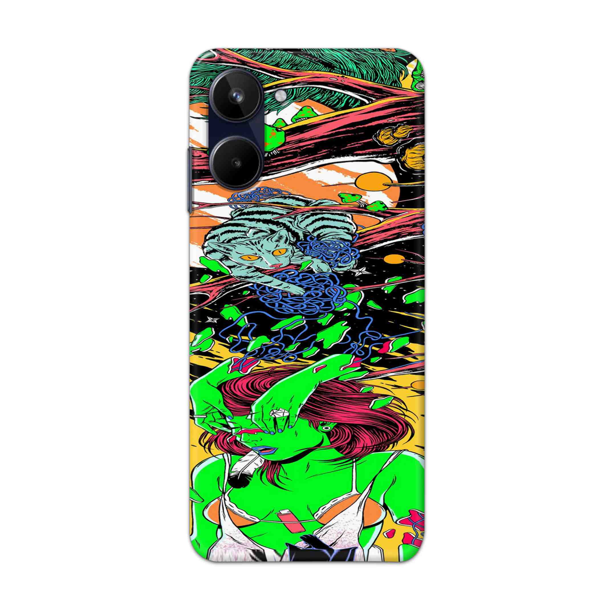 Buy Green Girl Art Hard Back Mobile Phone Case Cover For Realme 10 Online