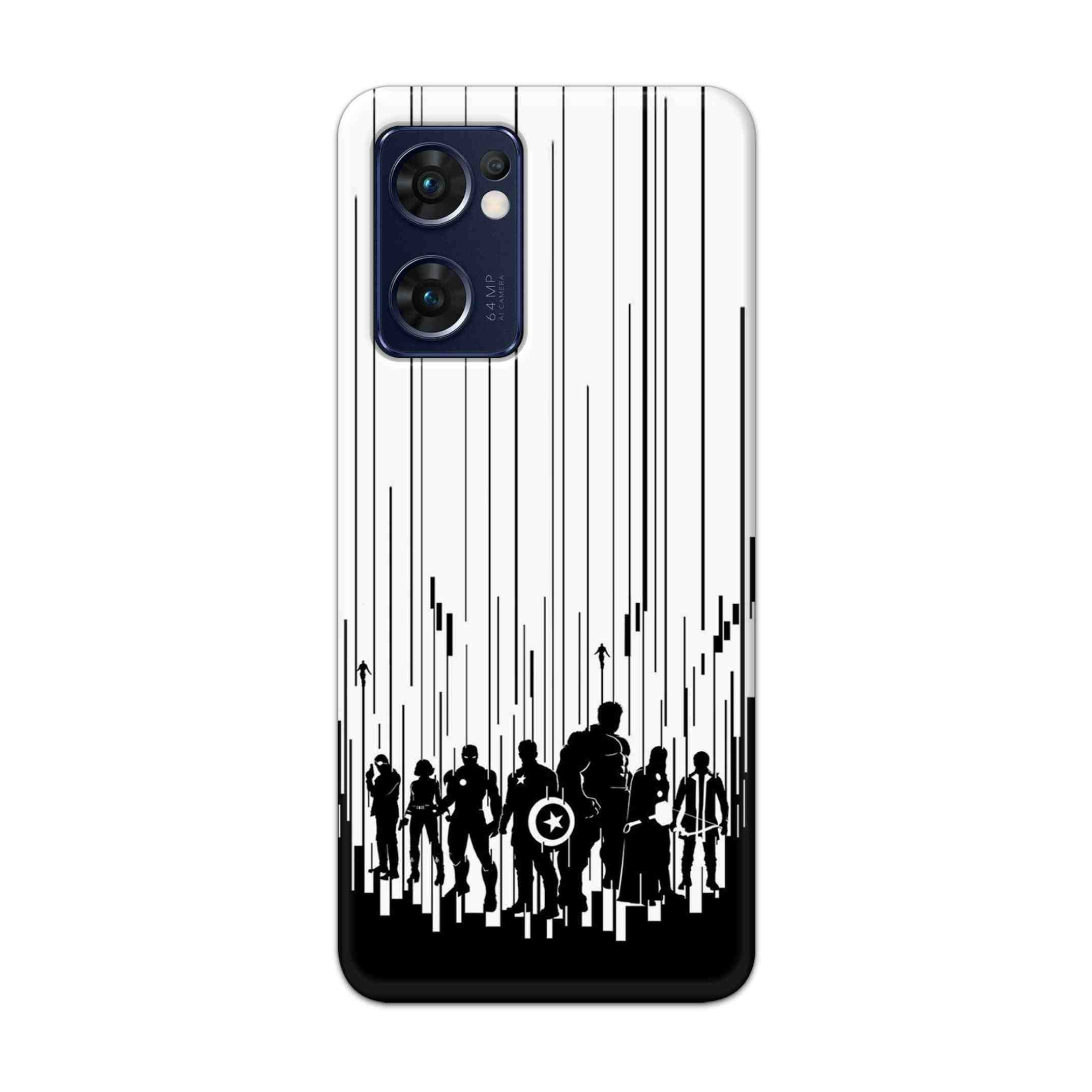 Buy Black And White Avengers Hard Back Mobile Phone Case Cover For Reno 7 5G Online