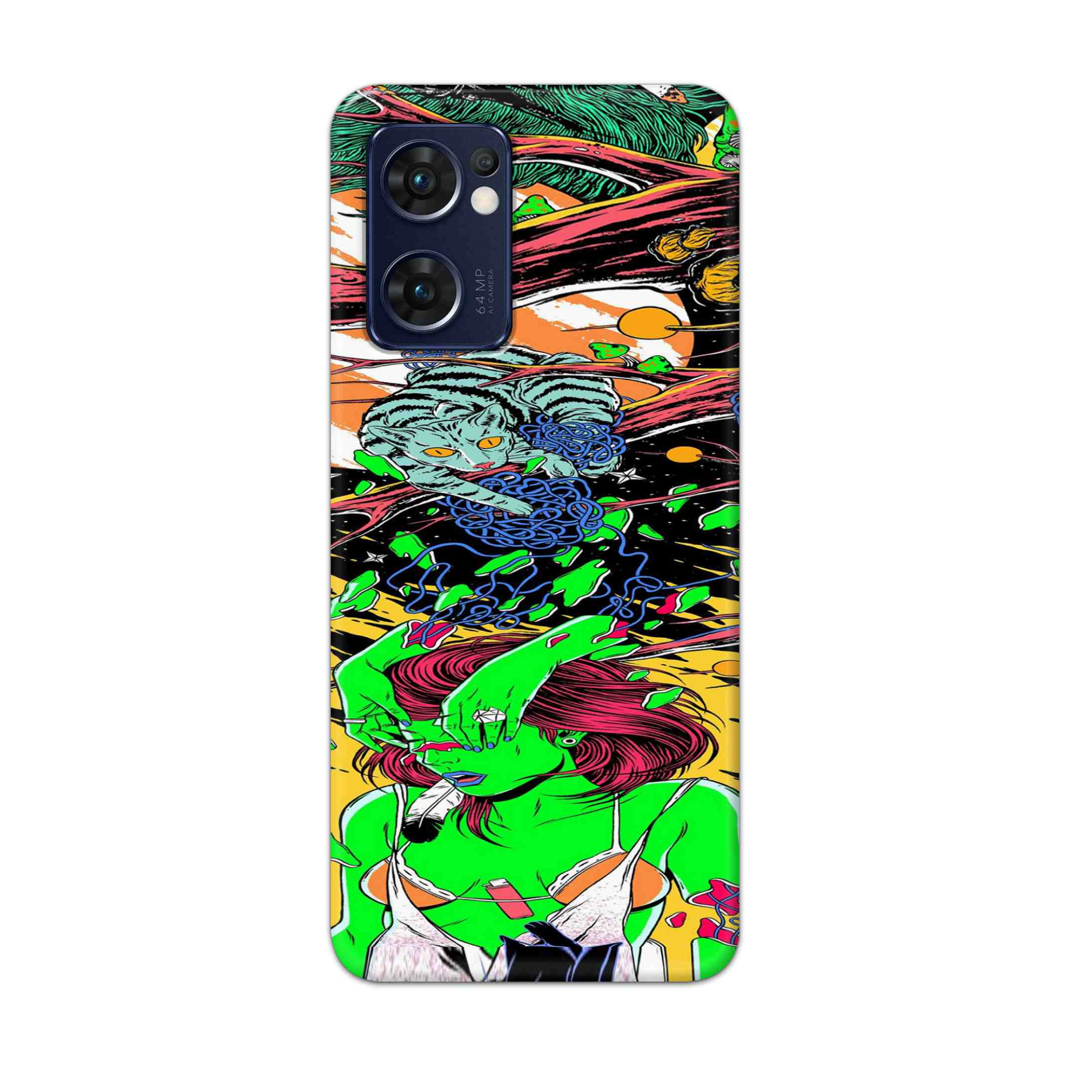 Buy Green Girl Art Hard Back Mobile Phone Case Cover For Reno 7 5G Online