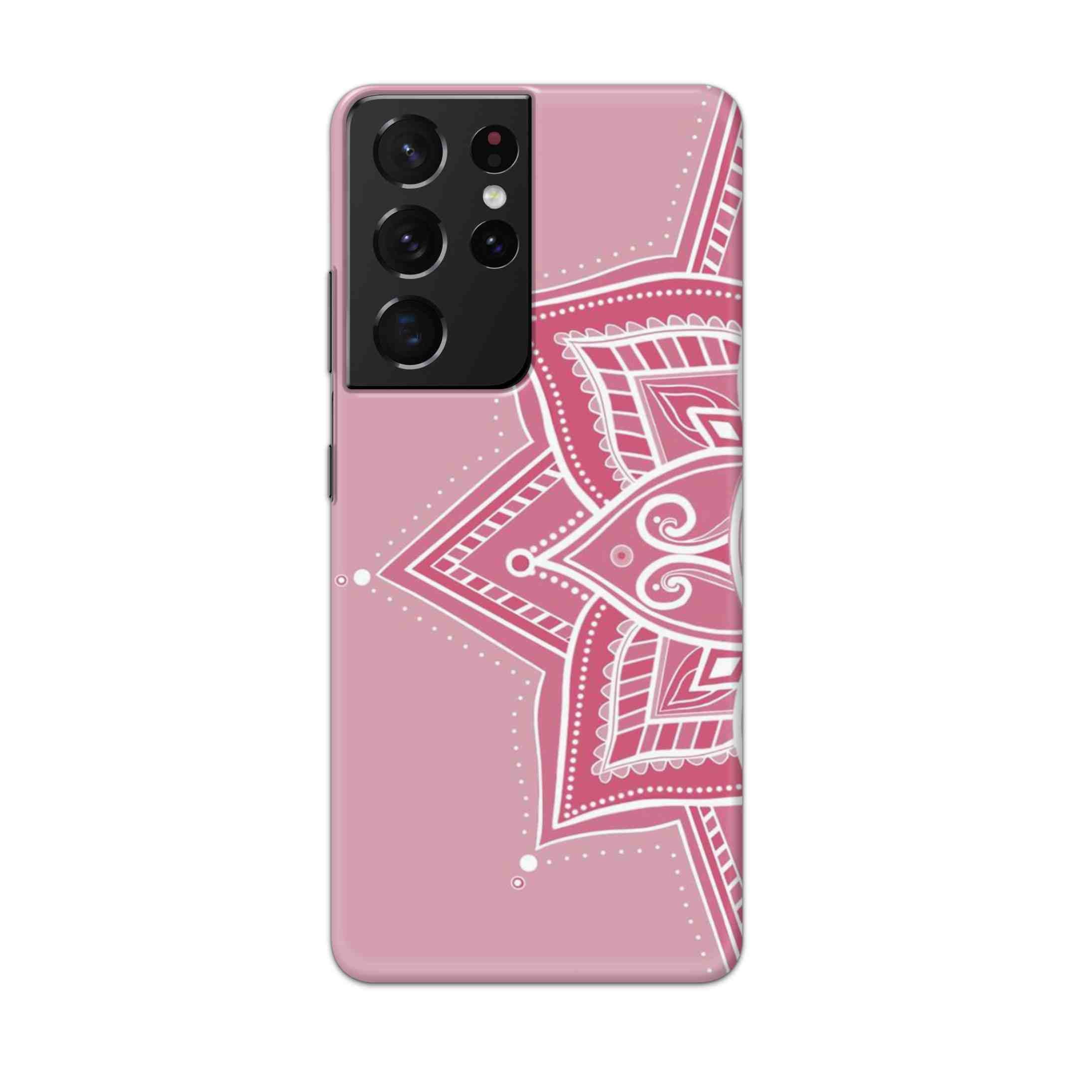 Buy Pink Rangoli Hard Back Mobile Phone Case Cover For Samsung Galaxy S21 Ultra Online