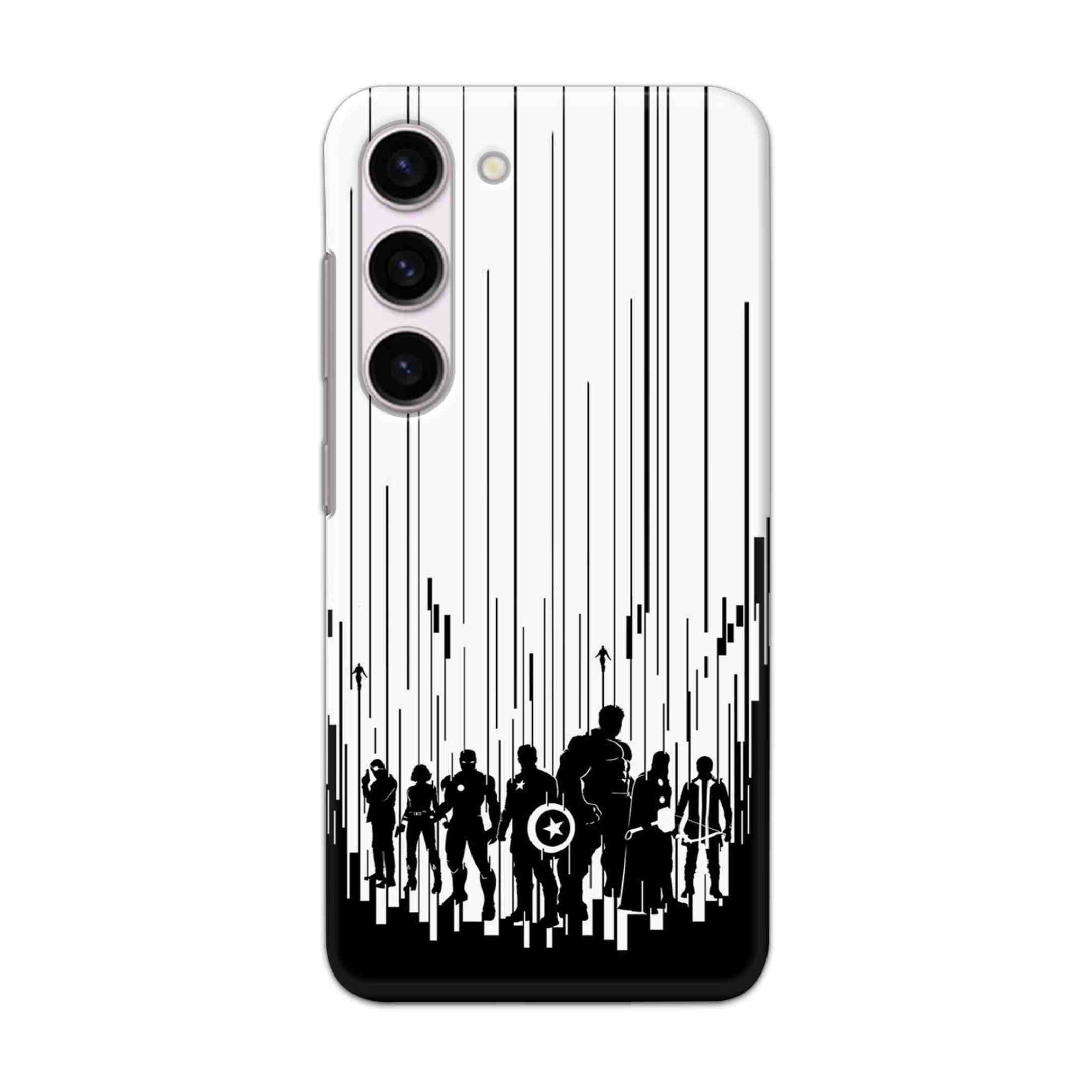 Buy Black And White Avengers Hard Back Mobile Phone Case Cover For Samsung Galaxy S23 Online
