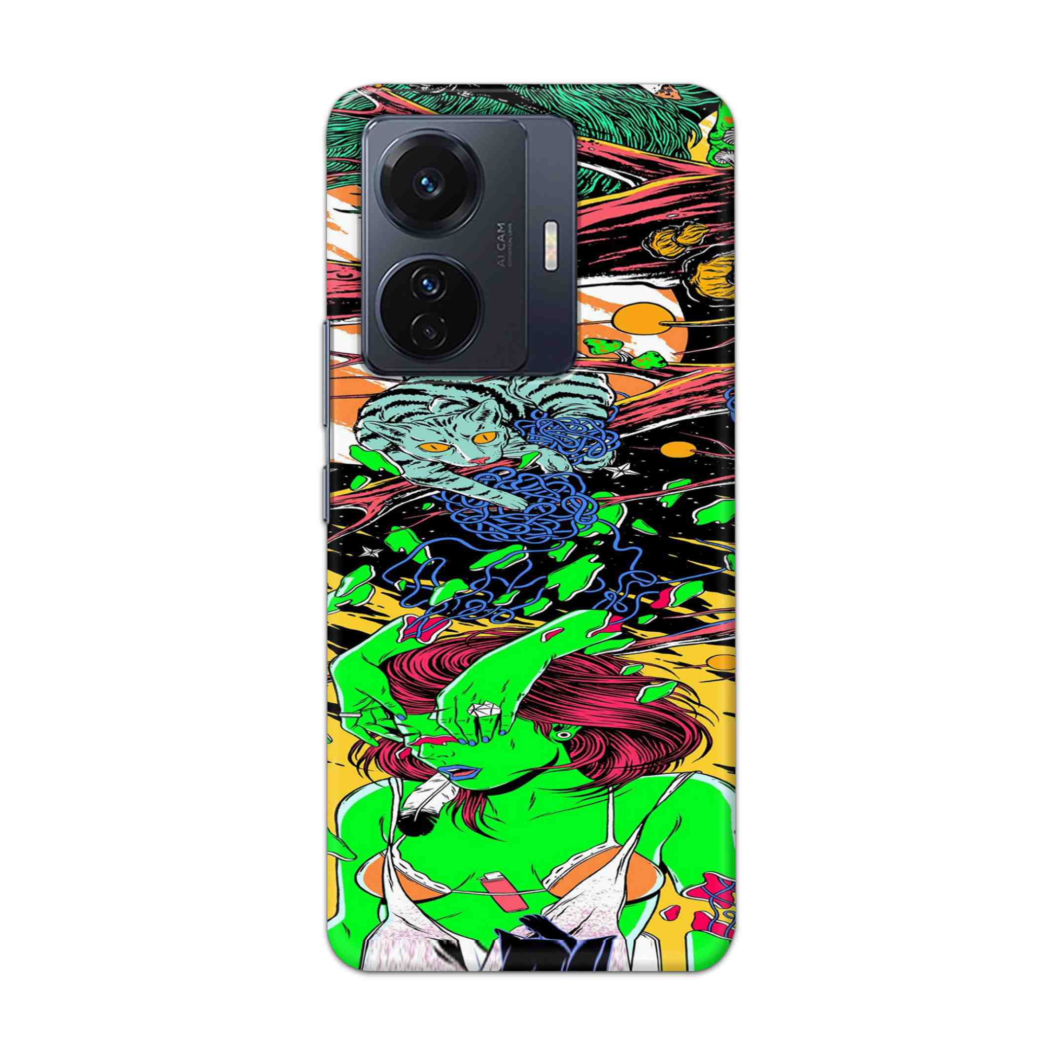 Buy Green Girl Art Hard Back Mobile Phone Case Cover For Vivo T1 Pro 5G Online