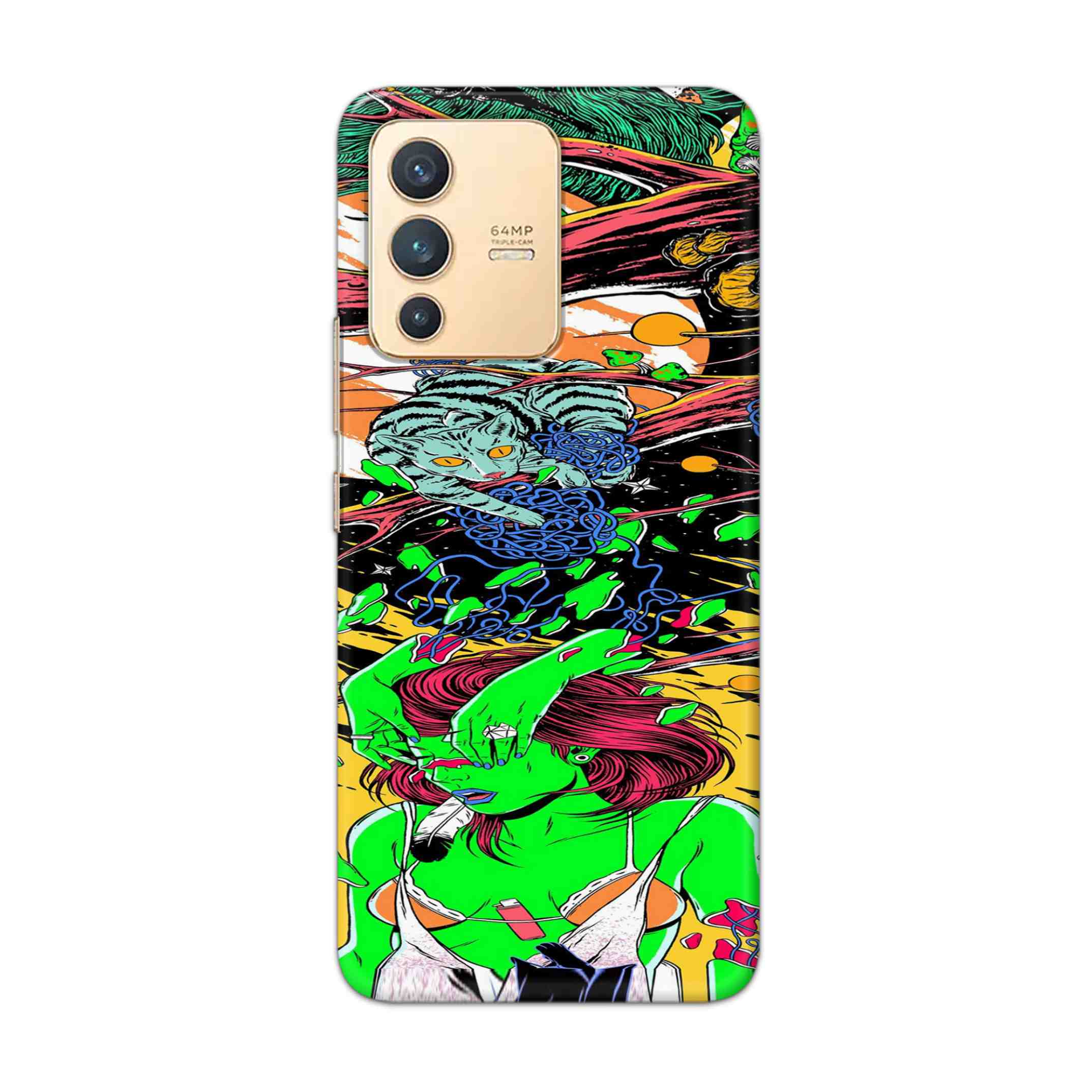 Buy Green Girl Art Hard Back Mobile Phone Case Cover For Vivo V23 Online