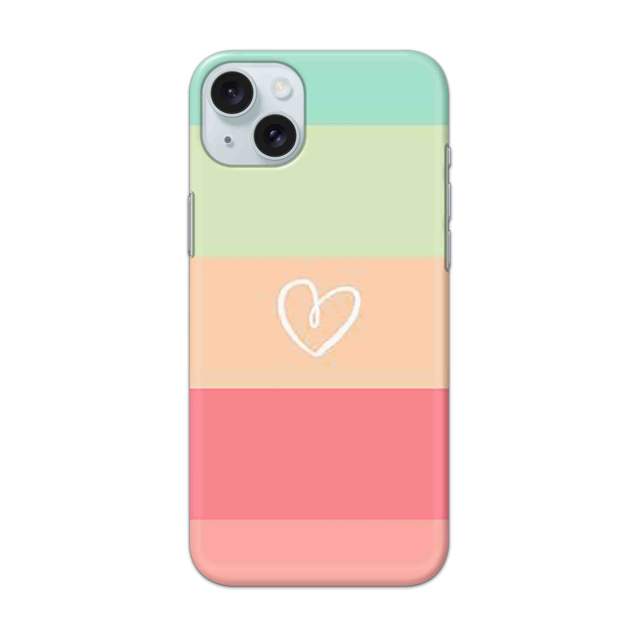 Buy Rainbow Heart Hard Back Mobile Phone Case Cover For Apple iPhone 15 Plus Online