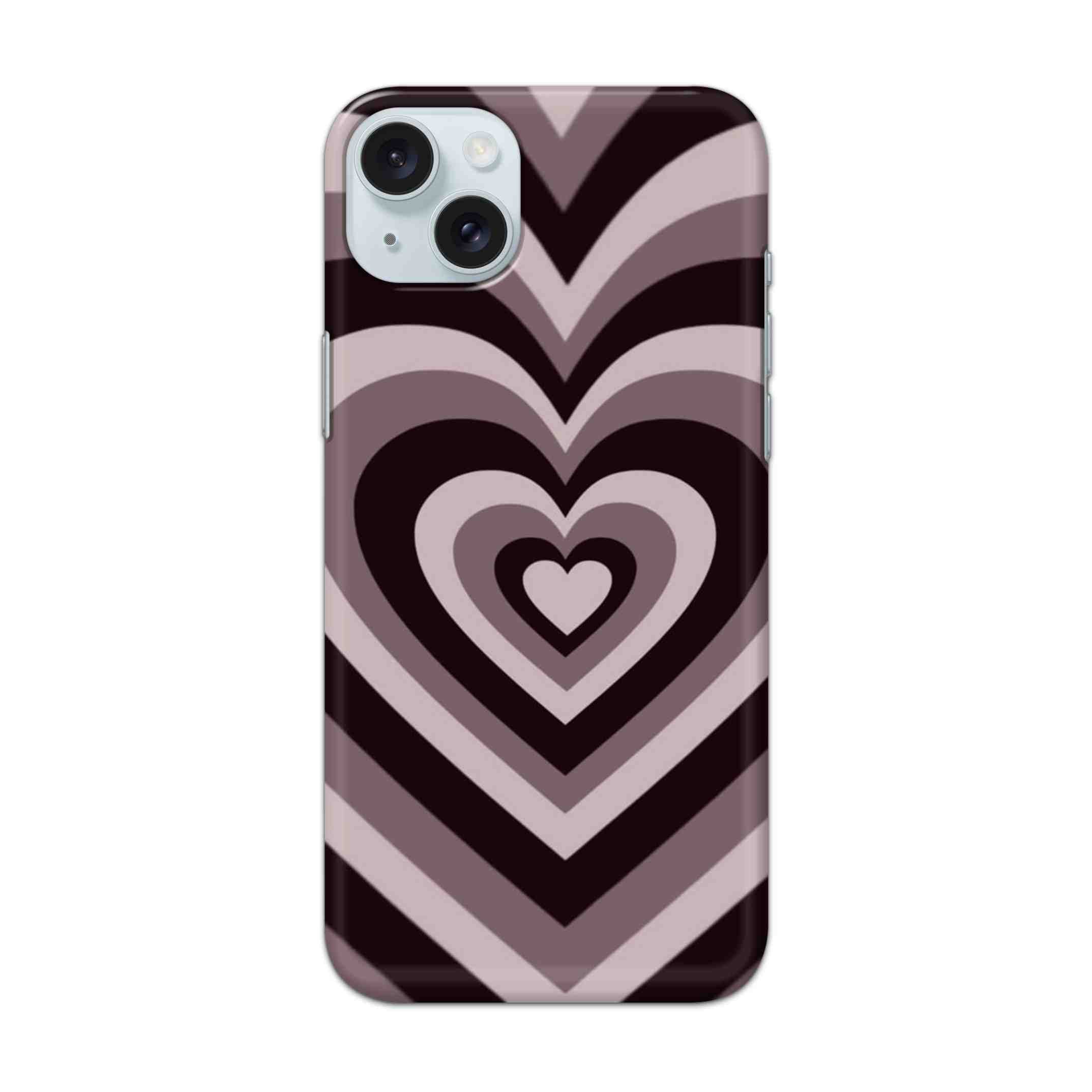 Buy Black Brown Heart Hard Back Mobile Phone Case Cover For Apple iPhone 15 Plus Online