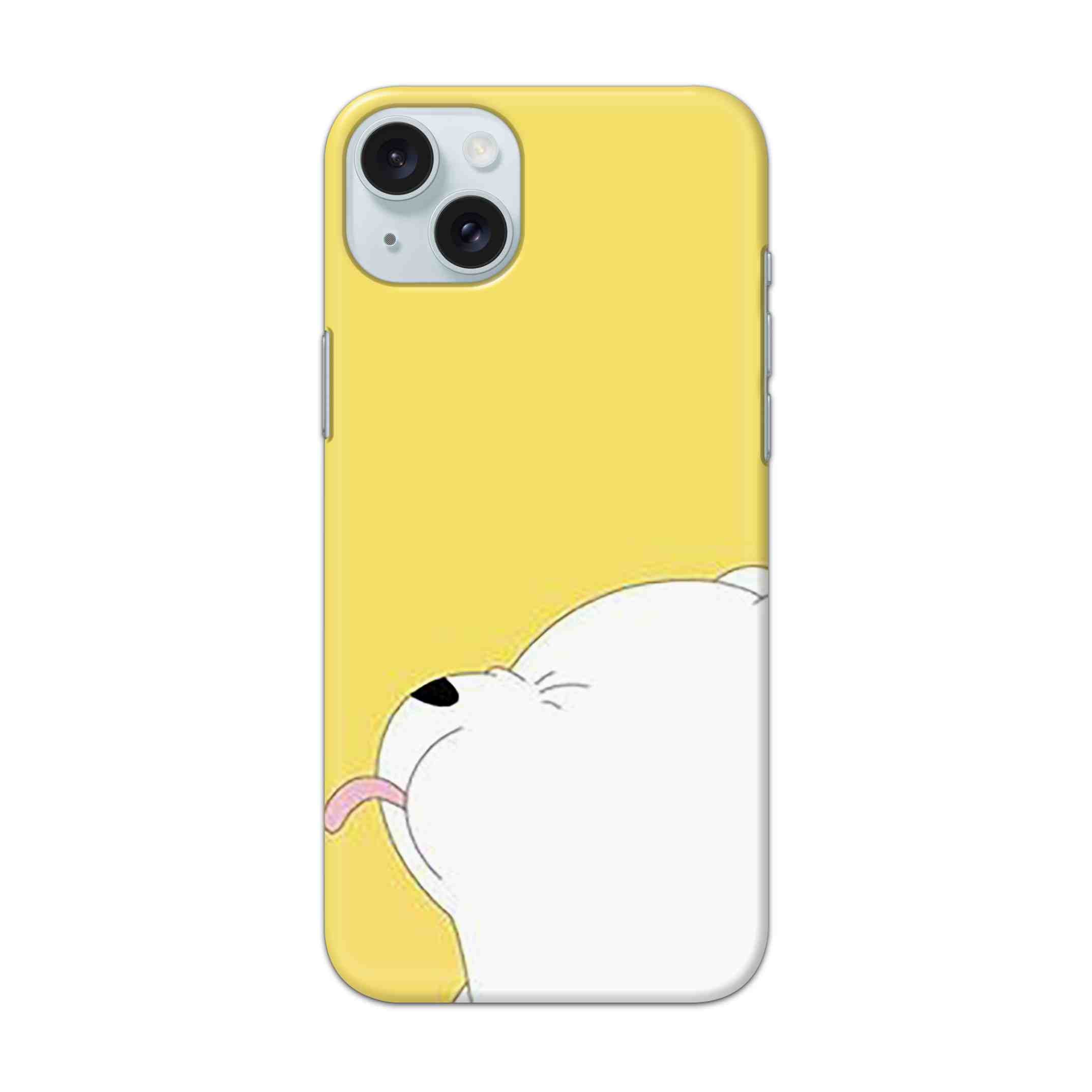 Buy White Bear In Yellow Hard Back Mobile Phone Case Cover For Apple iPhone 15 Plus Online